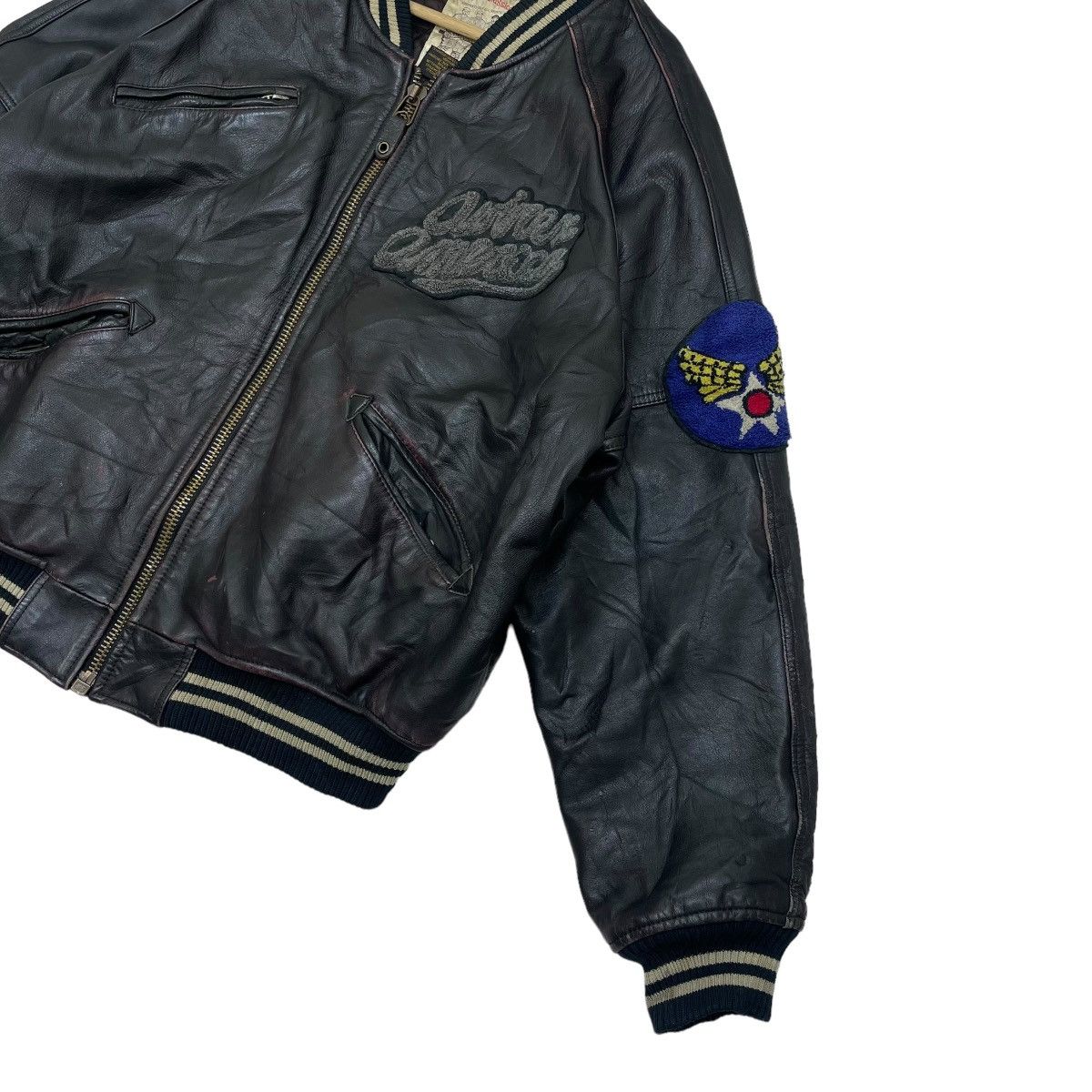 Avirex 🔥Vtg Avirex America Varsity USA Track Field Leather Jacket Size US L / EU 52-54 / 3 - 5 Thumbnail