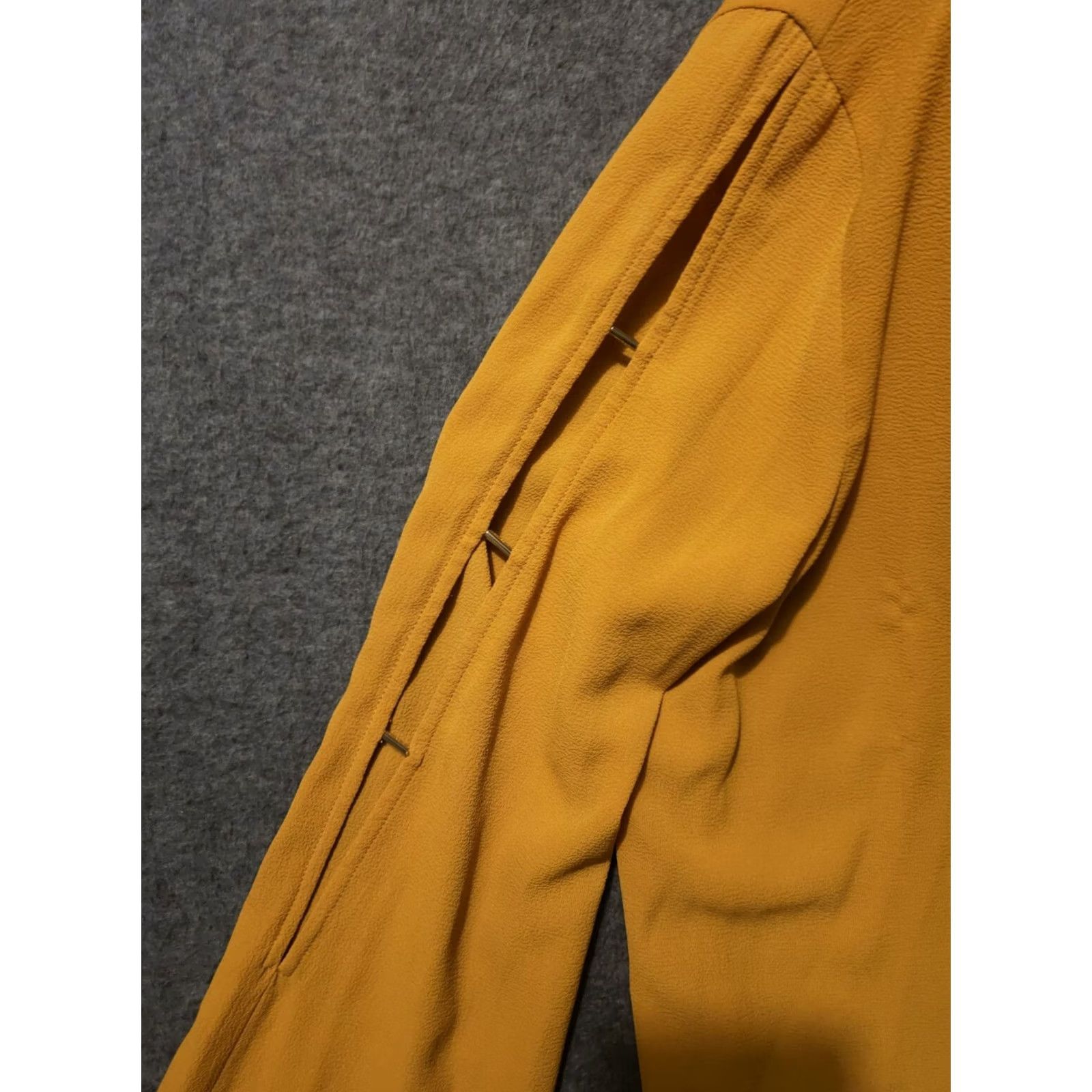 Michael Kors Michael Kors Blouse Women's M Mustard Long Sleeve Open Slit Lightweight Pullover Solid Designer City Casual Size M / US 6-8 / IT 42-44 - 5 Thumbnail