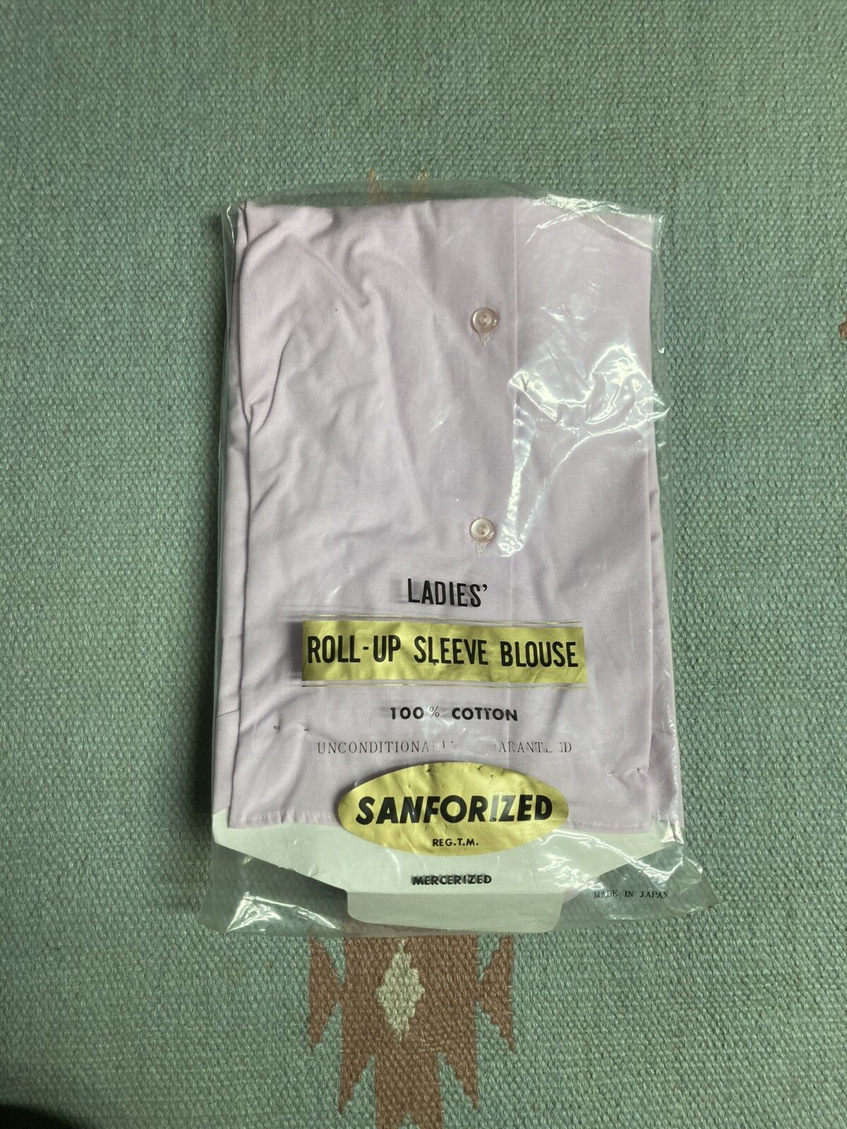Vintage Vtg 60s roll up sleeve blouse sanforized pink loop collar 34 Size S / US 4 / IT 40 - 4 Thumbnail