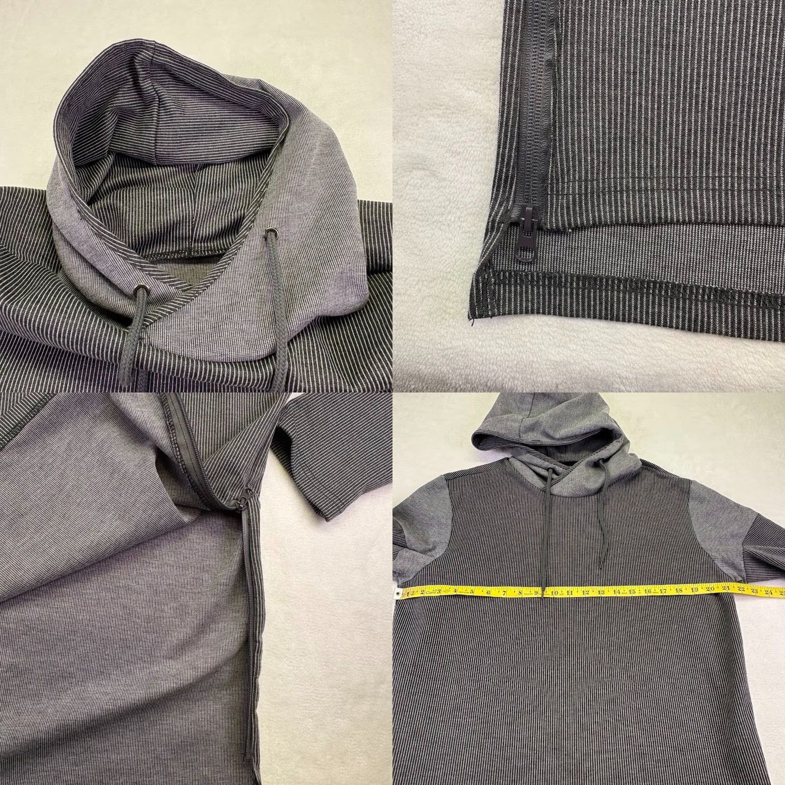 B Sides VINTAGE American Stitch Ribbed Hoodie Sweatshirt Zipper Sides Gray Black Men's M Size US M / EU 48-50 / 2 - 8 Thumbnail