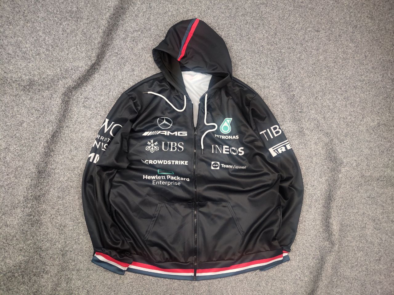 Mercedes-Benz Mercedes Benz Amg Petronas f1 Racing logo Tommy Zip Hoodie Size US XL / EU 56 / 4 - 1 Thumbnail