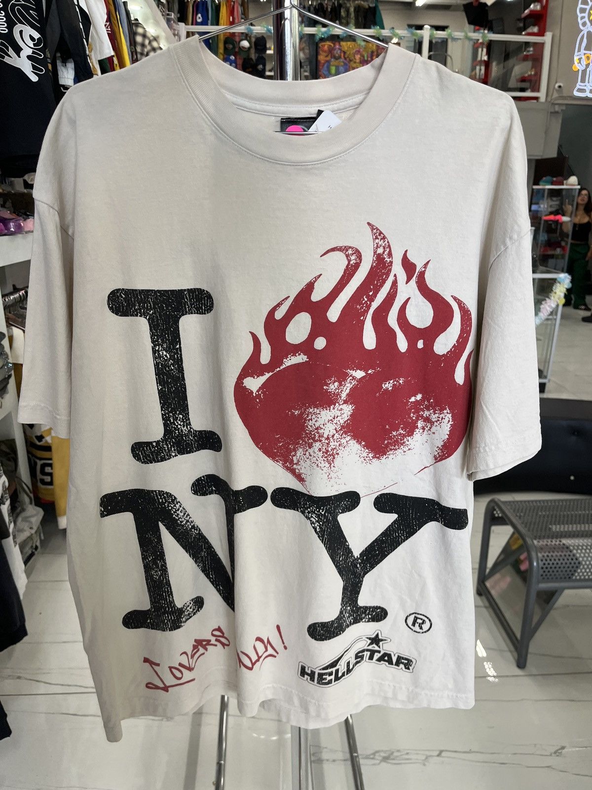 HELLSTAR I Love NY Cream Tee Size US L / EU 52-54 / 3 - 1 Thumbnail