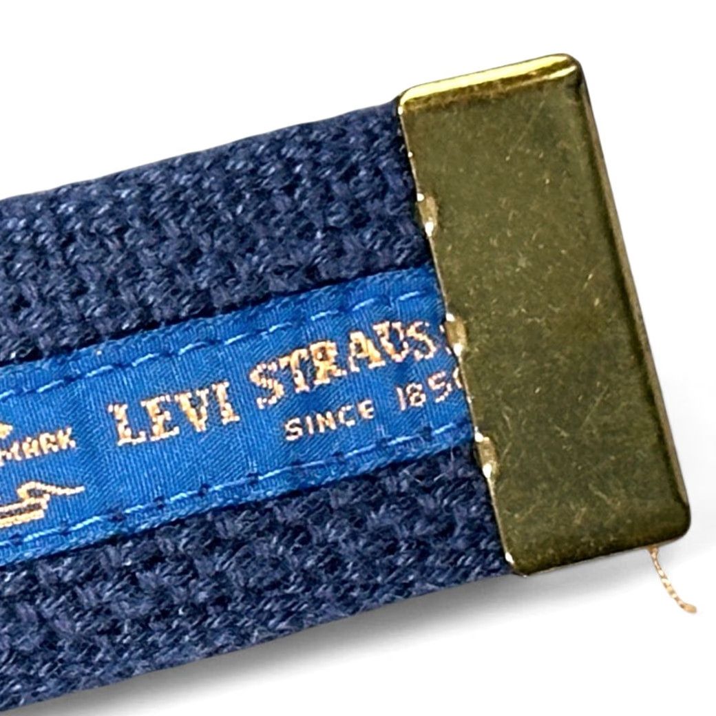 Levi's VINTAGE Levi's Belt Mens 30 Blue Canvas Slide 1980 Olympic Games USA 80s Belt Mens Blue 30 USA 80s Levis Catalog Logo Buckle Size 30 - 4 Thumbnail
