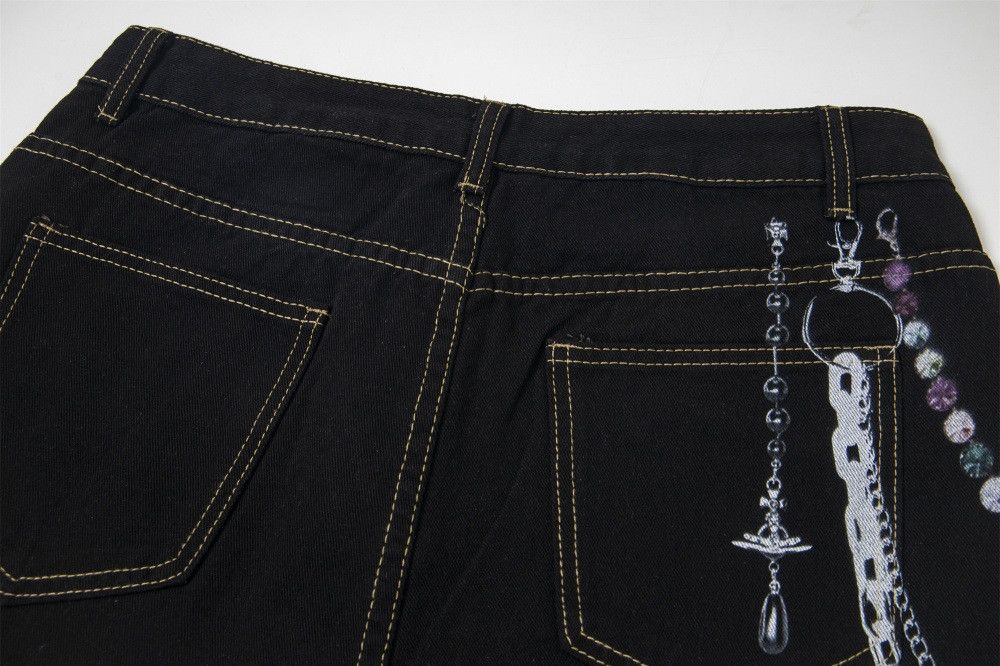 Japanese Brand × Jean Poker print stitched straight cargo denim shorts y2k Size US 32 / EU 48 - 5 Thumbnail