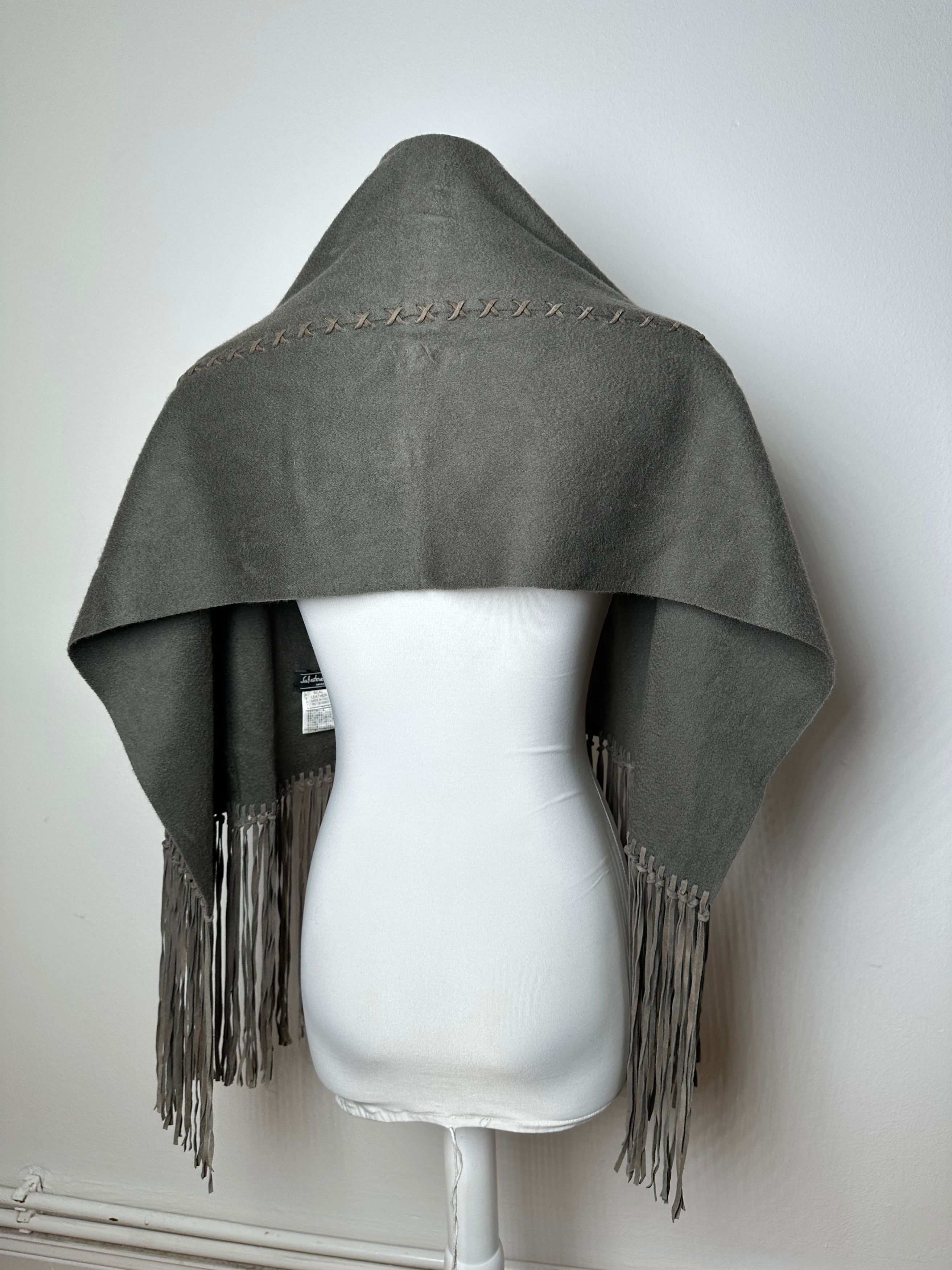 Salvatore Ferragamo Vintage Cashmere Leather Scarf anthracite Size ONE SIZE - 1 Thumbnail