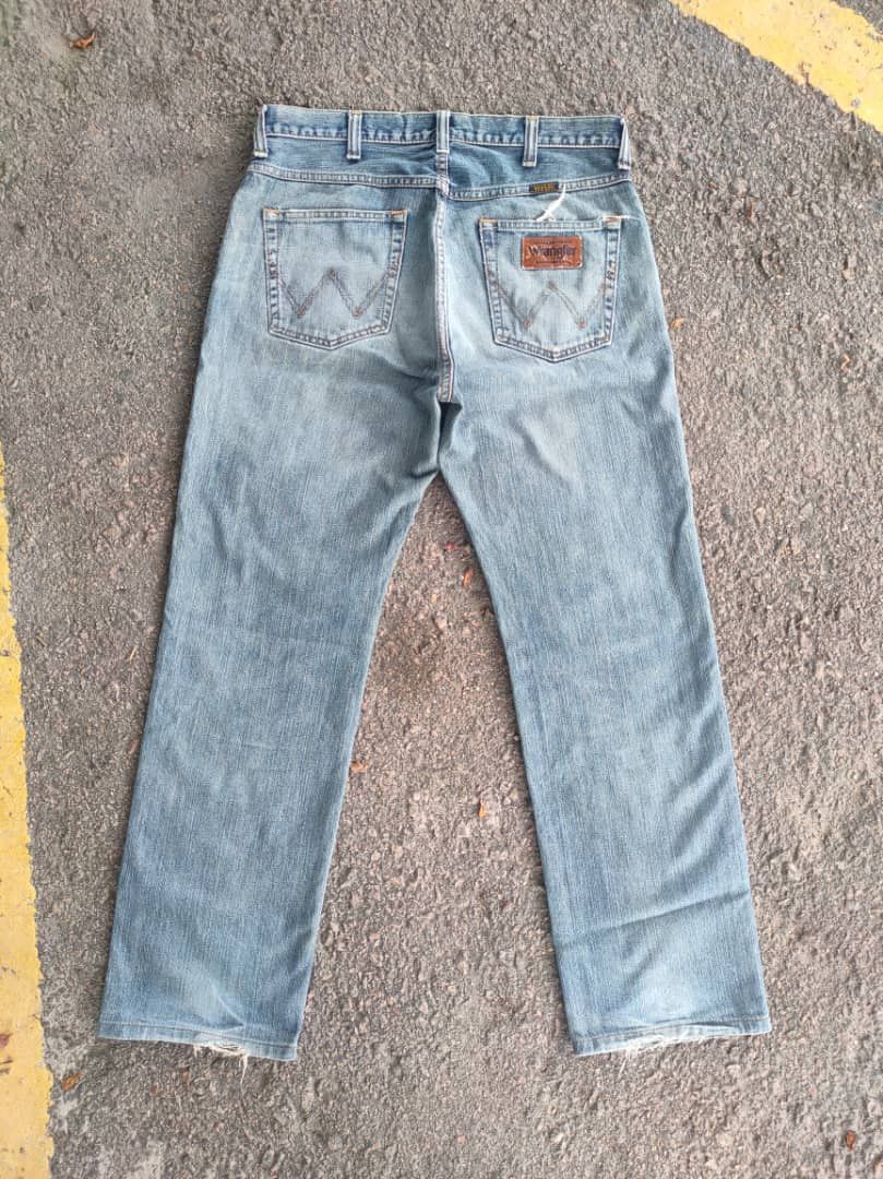 Wrangler VINTAGE WRANGLER FADED RIPPED JEANS DENIM PANTS Size US 34 / EU 50 - 7 Thumbnail