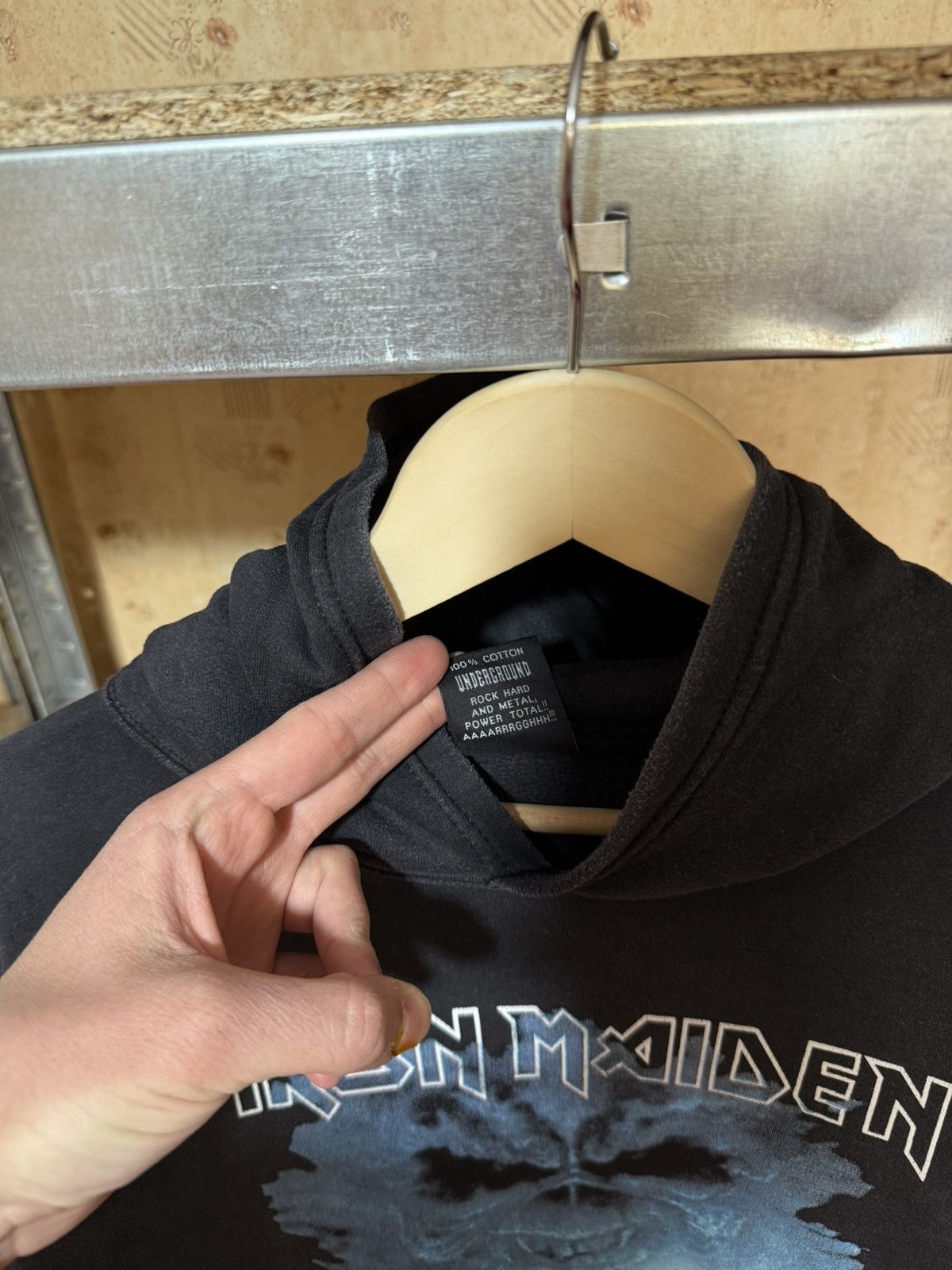 Band Tees × Vintage Vintage 2000’s Iron Maiden Retro Rock Band Hoodie Y2K Hype Size US XL / EU 56 / 4 - 7 Thumbnail