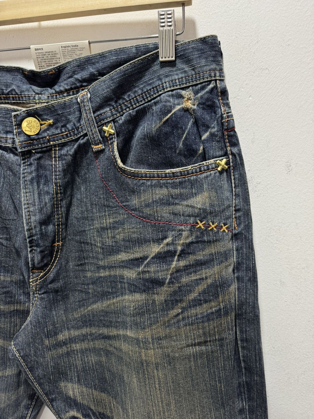 Lee VINTAGE LEE RIDER FLARED LEG DISTRESSED DENIM JEANS Size US 34 / EU 50 - 10 Thumbnail