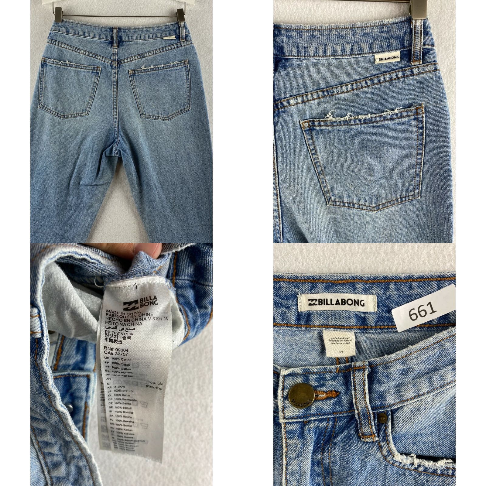 Billabong Billabong Jeans Womens 27 Blue Straight Distressed Ripped Denim Modern 27 in Blue Regular Size Womens Jeans Size 27" / US 4 / IT 40 - 8 Thumbnail
