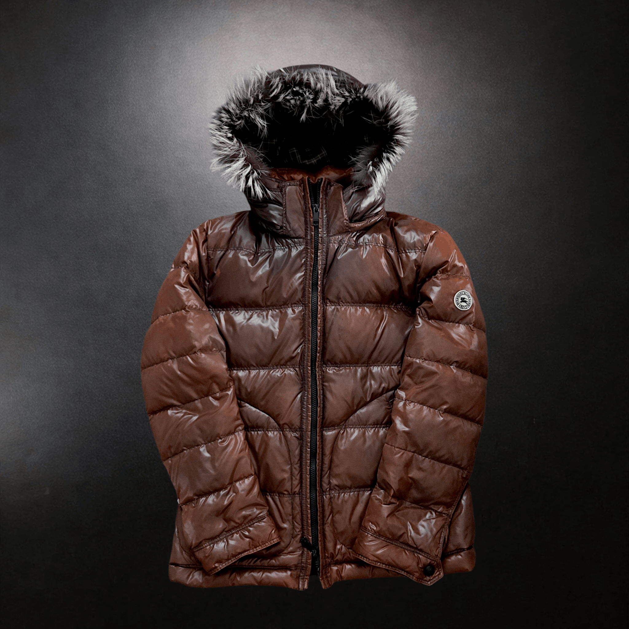 BURBERRY BLACK LABEL ブラウン Burberry Black Label Zip Hoodie Parka Logo Check Dark Brown woman