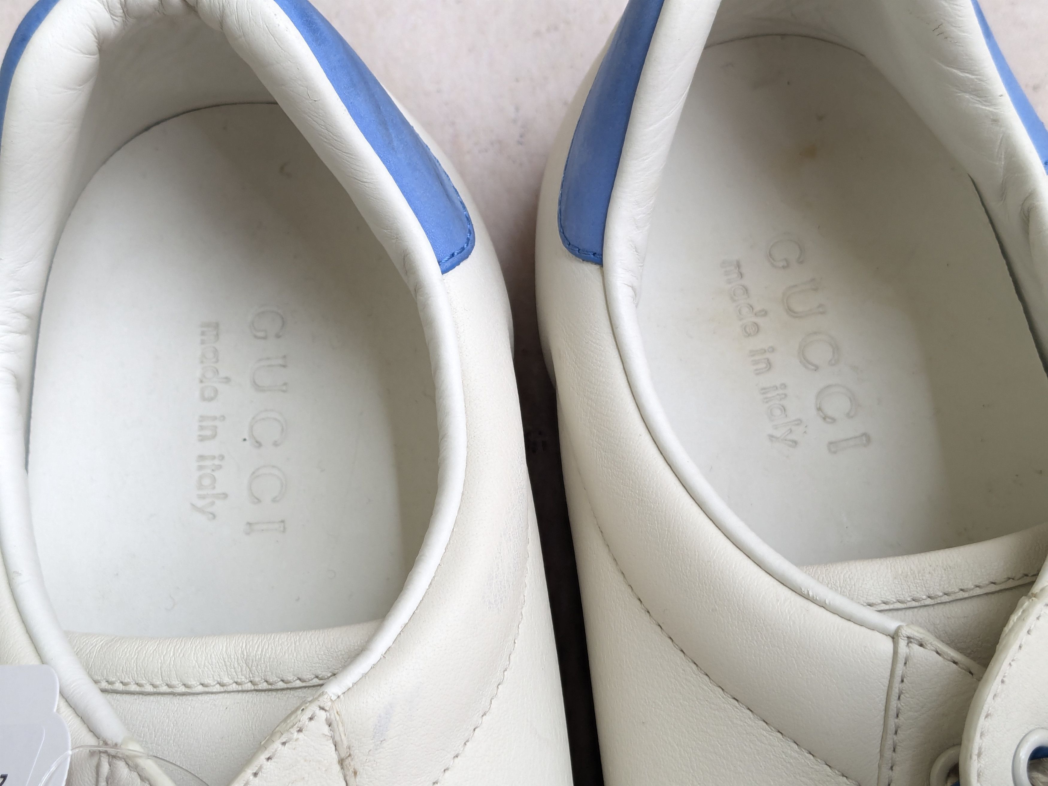 Gucci Ace Sneakers GG White Blue 10.5 Low Leather