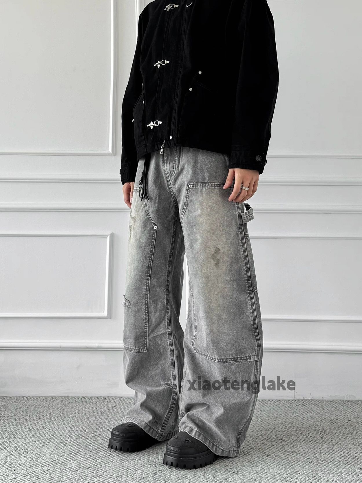 Jean xtl vintage washed faded loose baggy carpenter cargo jeans Size US 30 / EU 46 - 4 Thumbnail