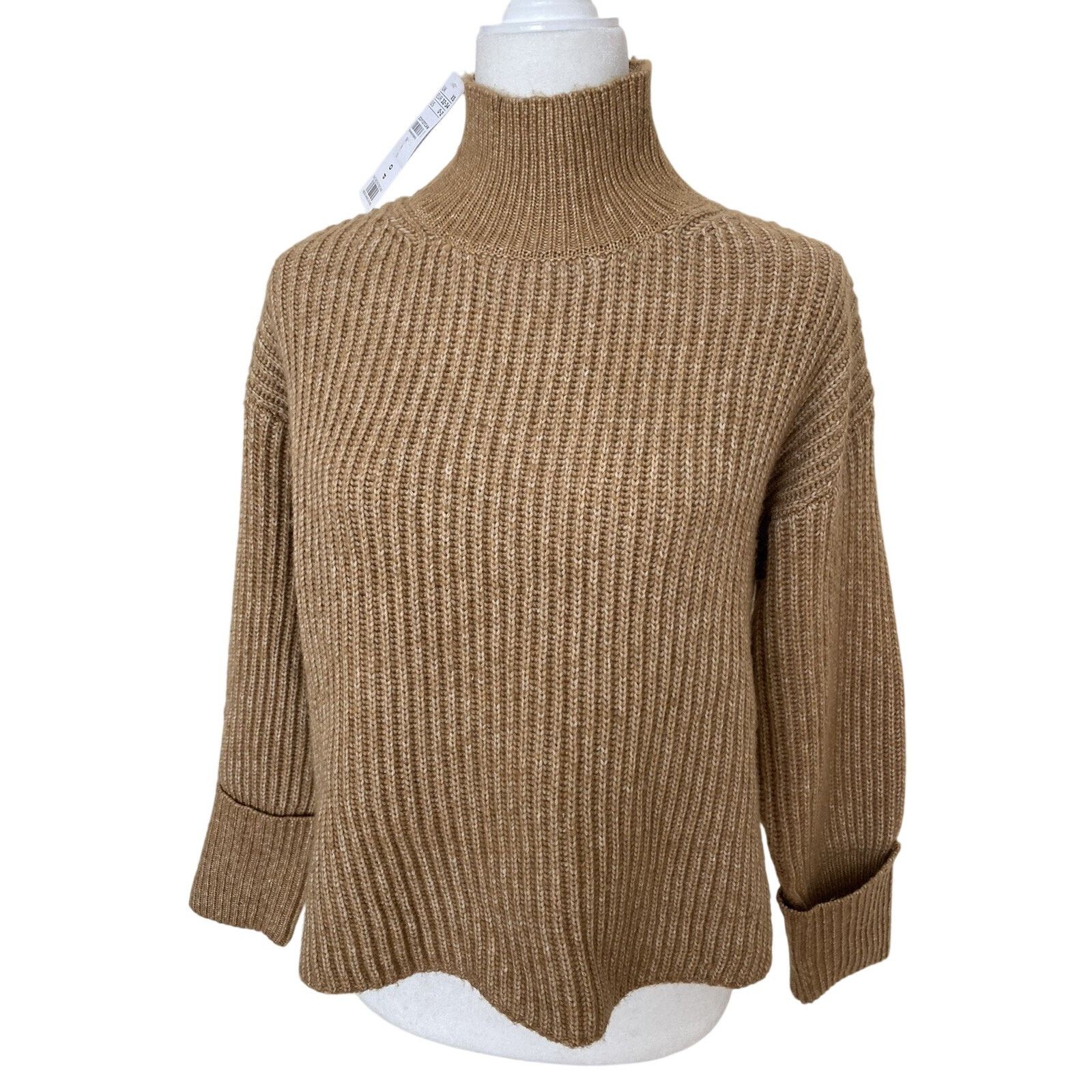 Topshop Topshop Mock Neck Crop Sweater in Camel wome warm XS A003077 Size XS / US 0-2 / IT 36-38 - 1 Thumbnail