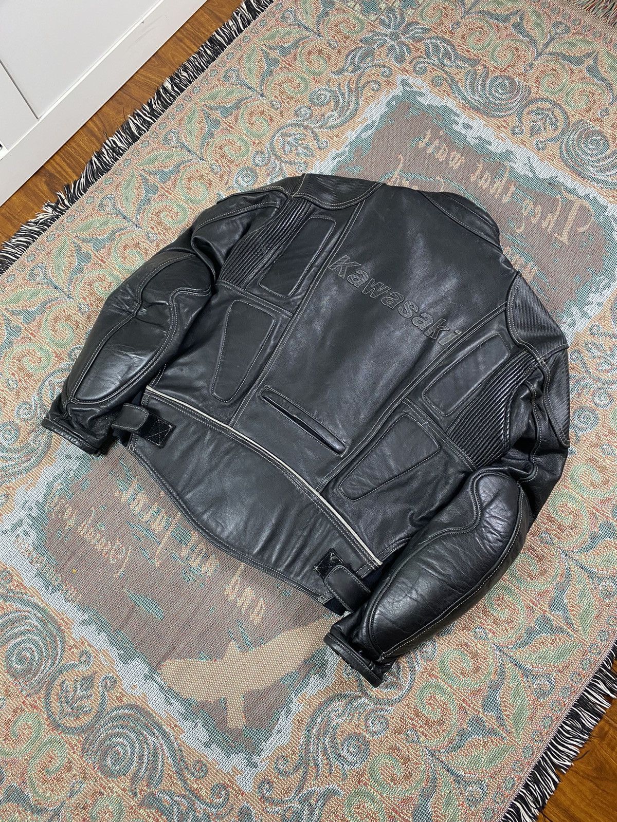 Vintage Kawasaki (Biker) Padded Leather Jacket Size US S / EU 44-46 / 1 - 16 Thumbnail