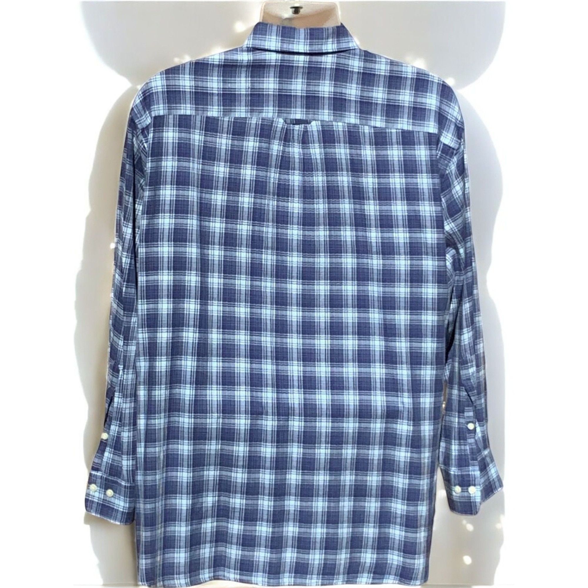 Peter Millar Peter Millar Designer Mens Blue Plaid Long Sleeve Shirt XL Size US XL / EU 56 / 4 - 3 Thumbnail