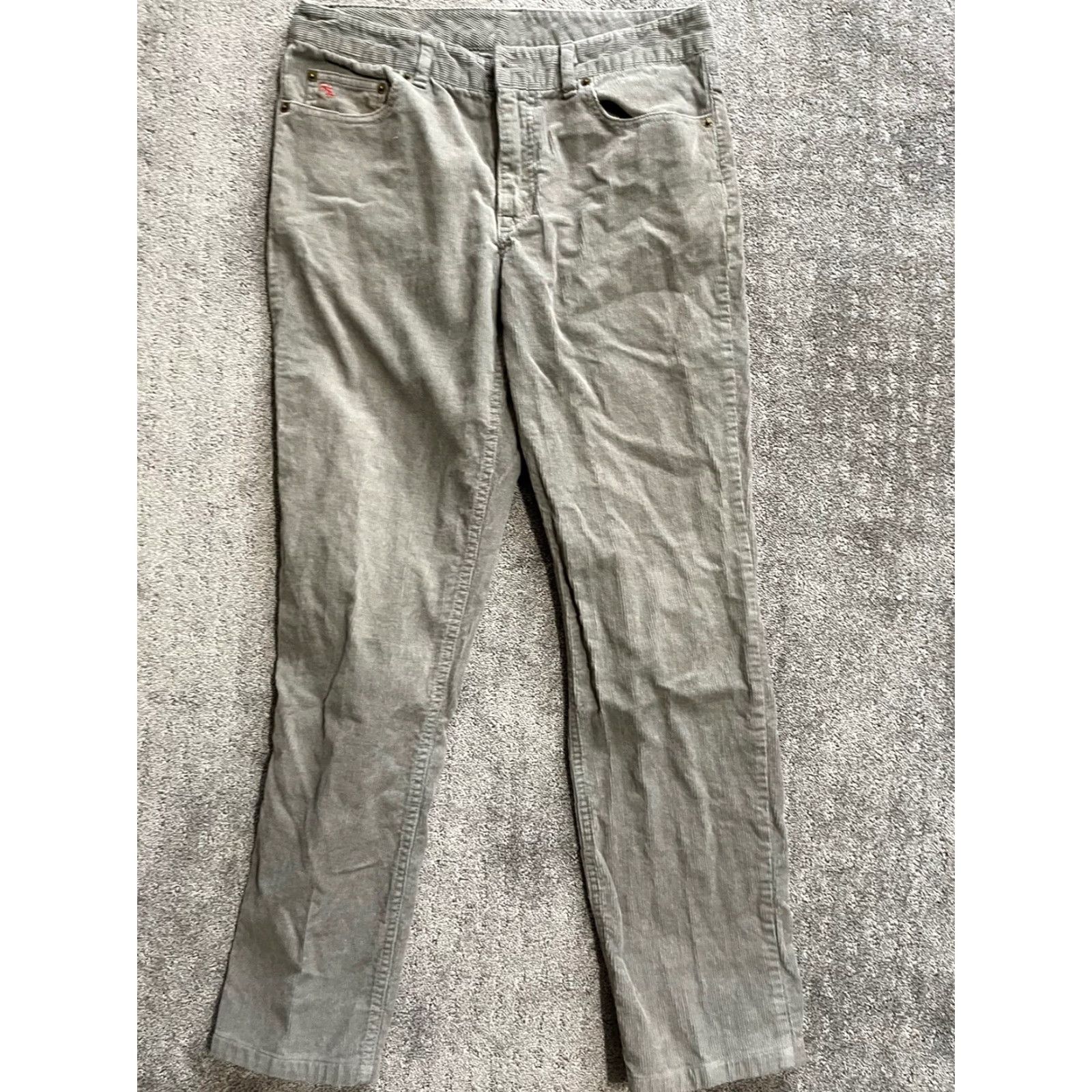 Polo Ralph Lauren Polo Ralph Lauren Pants Women's 20 Gray Corduroy Chinos Flat Front Bootcut 29 in Regular Logo Corduroy Casual Workwear Womens Size 42" / US 20 - 3 Thumbnail
