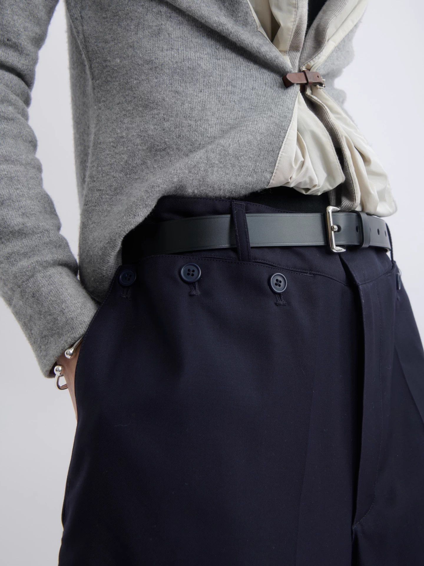 Jacquemus JACQUEMUS Navy Wool Wide-Leg Short Pants Size US 36 / EU 52 - 3 Thumbnail