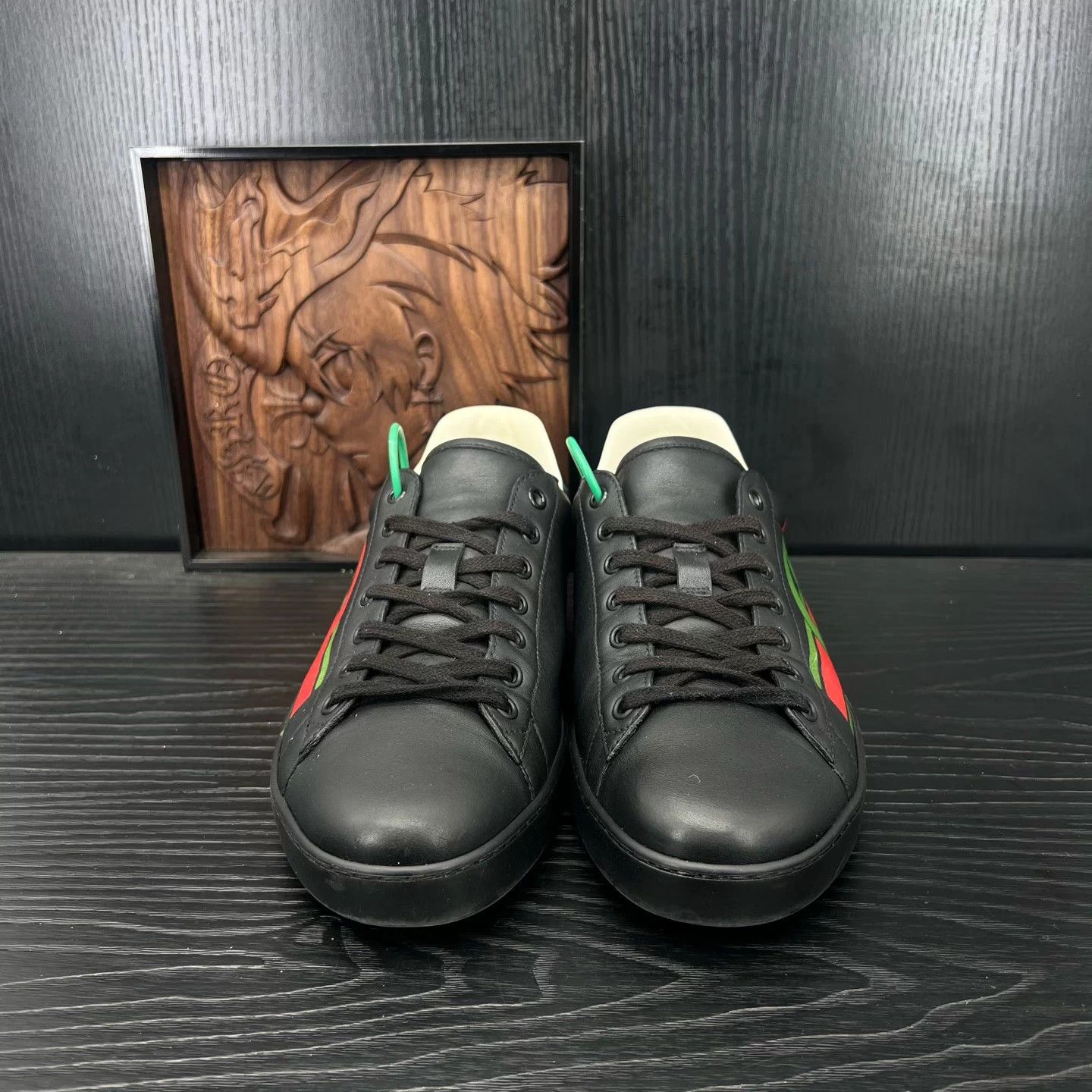 Gucci Gucci Ace 8 black green like new Size US 9 / EU 42 - 4 Thumbnail
