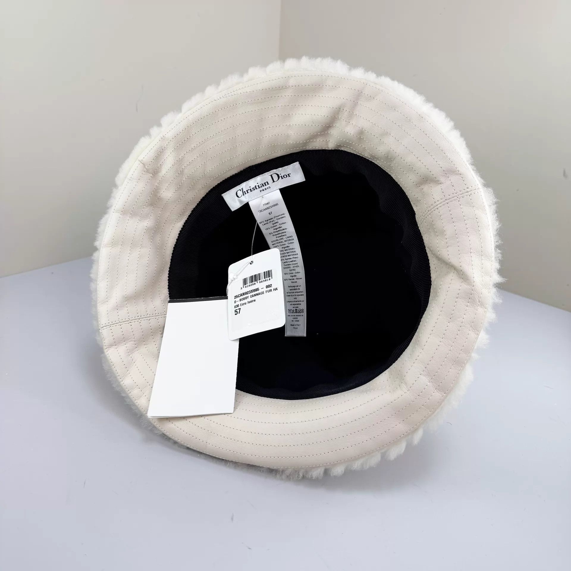 Dior Dior 25ss Teddy Letter Lambskin Bucket Hat 57 New Size ONE SIZE - 5 Thumbnail