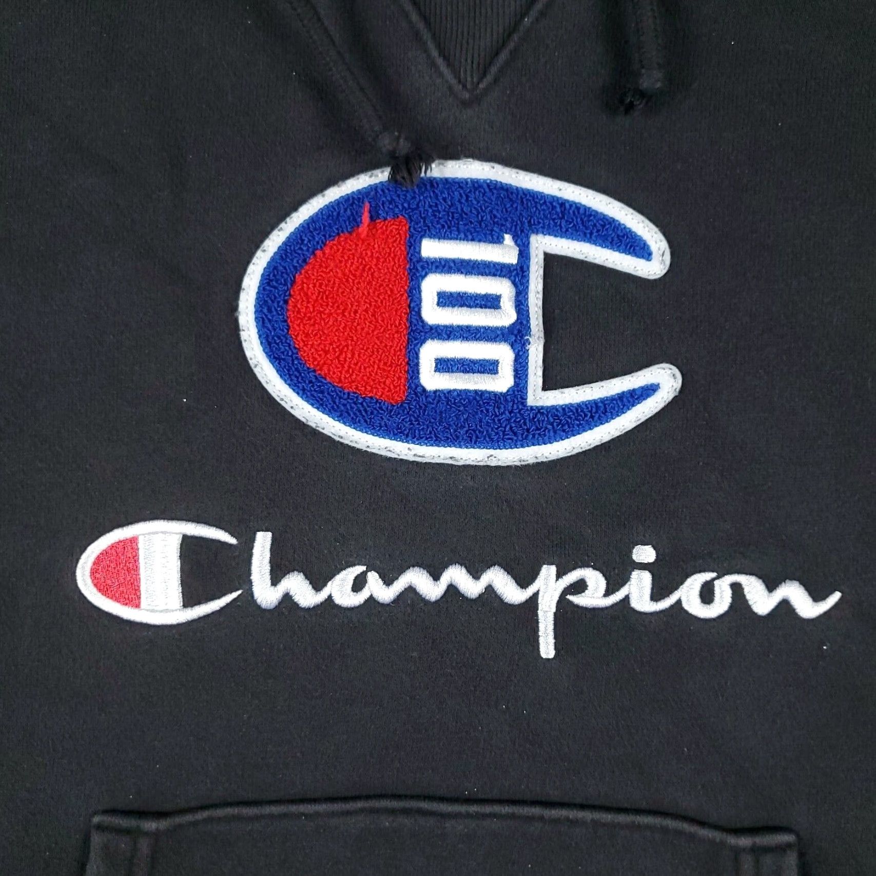 Champion Champion Black Pullover Hoodie Womens Medium Solid Cotton Blend Regular Fit Size M / US 6-8 / IT 42-44 - 2 Thumbnail