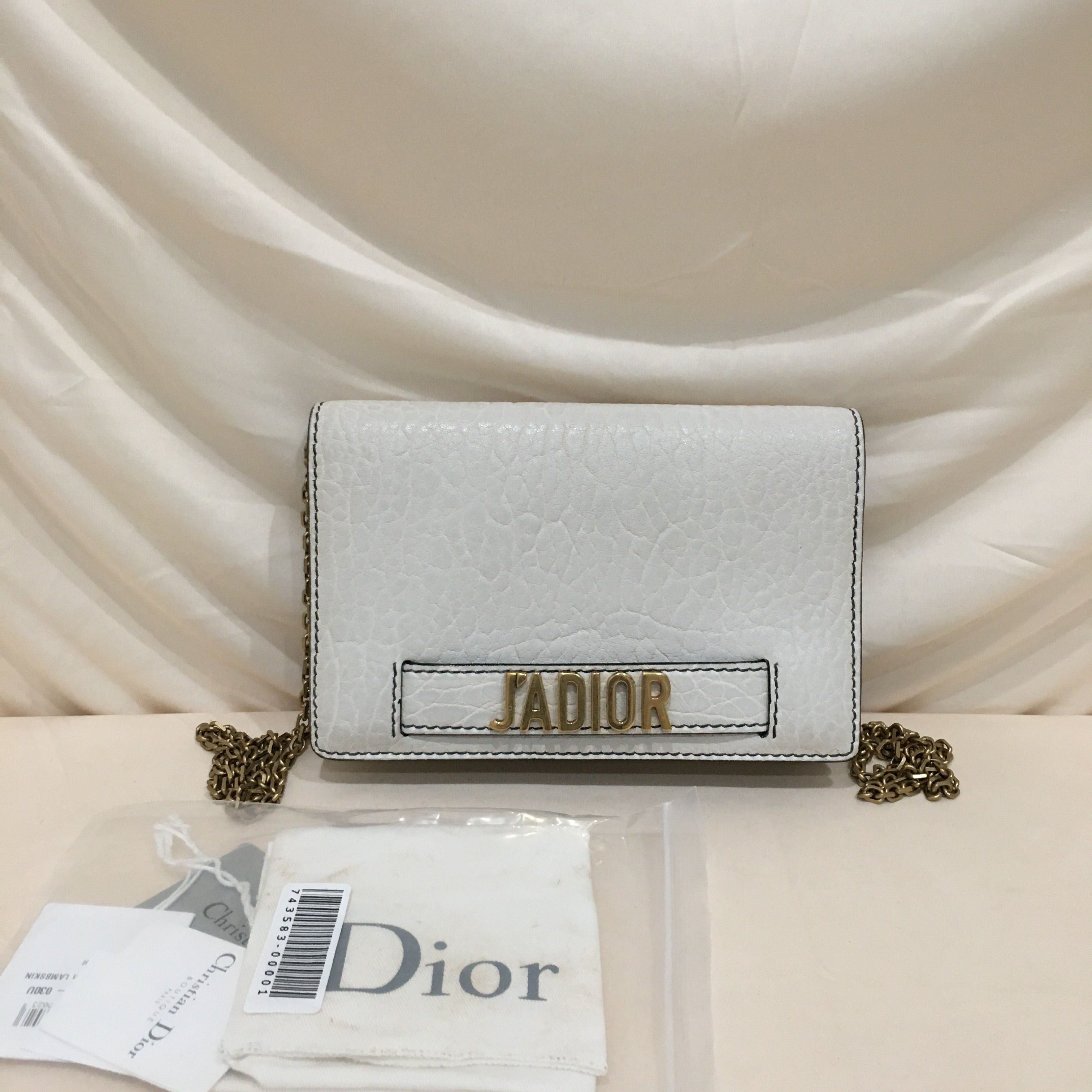 image of Christian Dior Dior White Calfskin J'aDior Crossbody Bag Sku 70418, Women's
