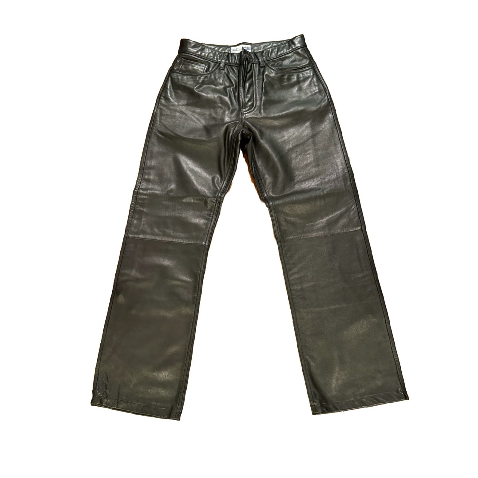Gap GAP Black Leather Biker Pants 30x28 - Iconic Jeans, Leather, Pants, Regular, Men, Vintage, 30, 28 Inseam Size US 30 / EU 46 - 2 Thumbnail