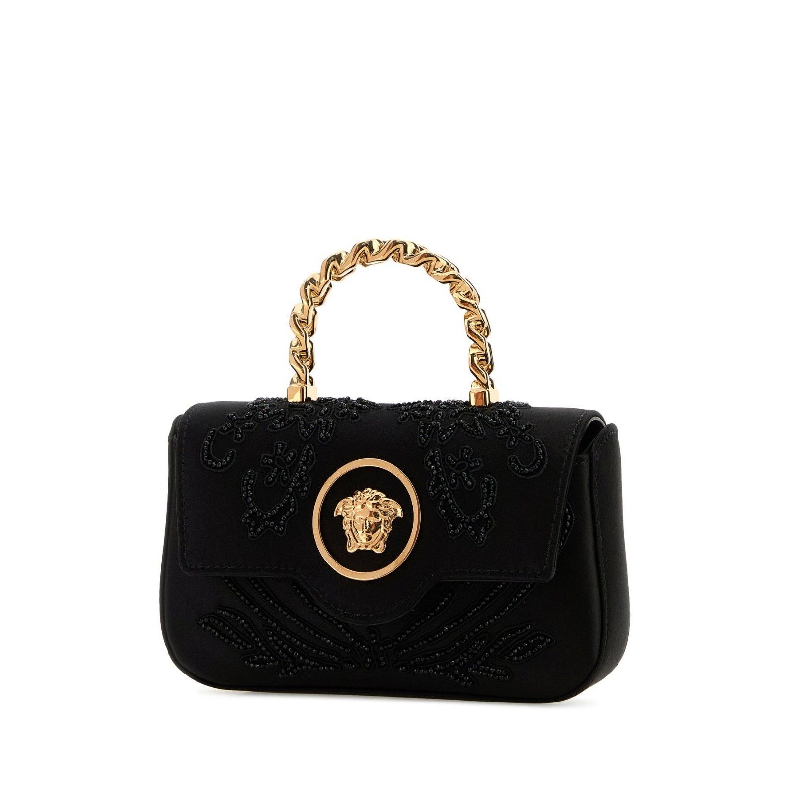 Versace VERSACE La Medusa Black Satin Top Handle Bag New & Authentic Size ONE SIZE - 2 Thumbnail