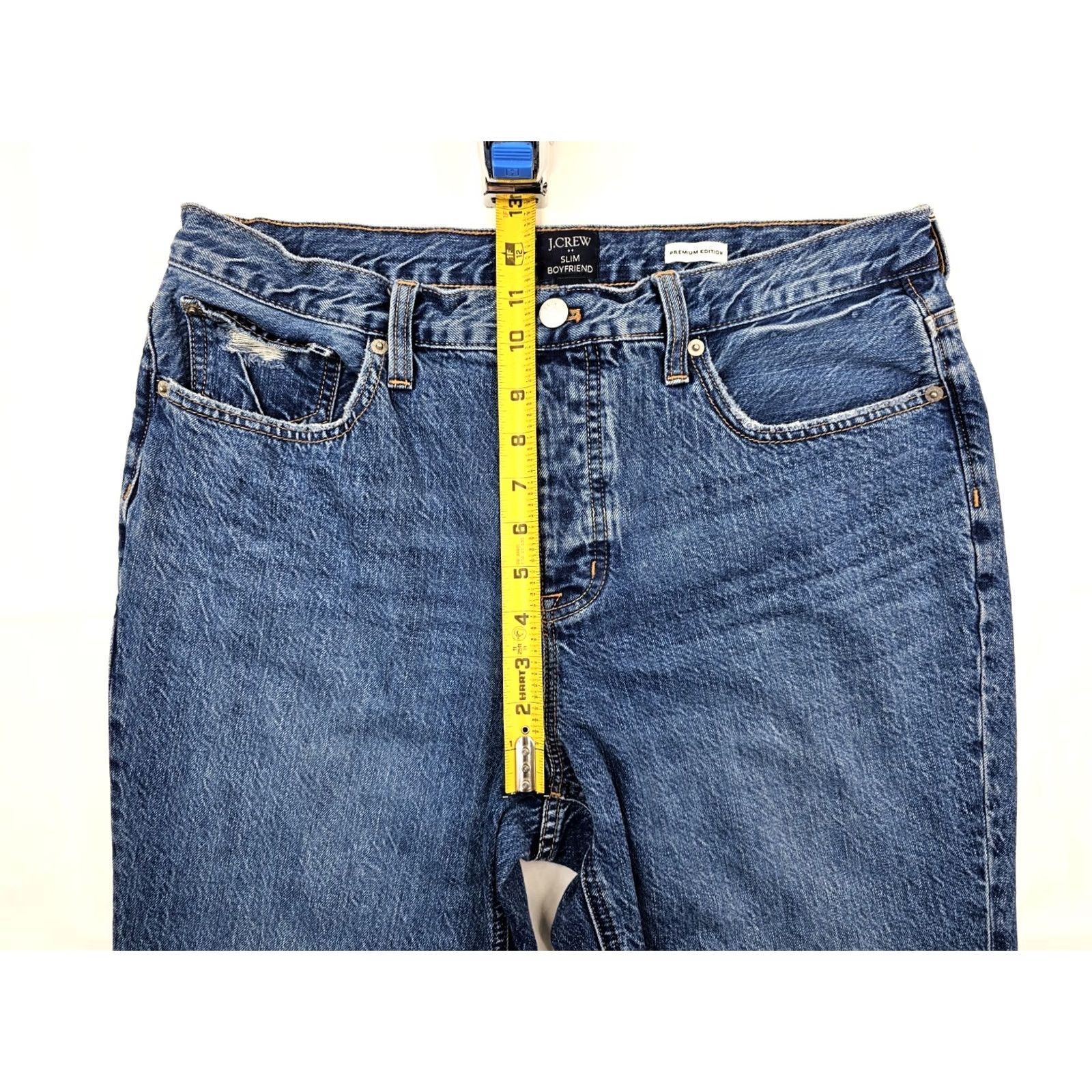 J.Crew J.CREW Slim Boyfriend Premium Edition Jeans Women 31 Distressed Medium Wash 5-Pocket Denim Jeans Mens? No Size 24" / US 00 / IT 34 - 4 Thumbnail