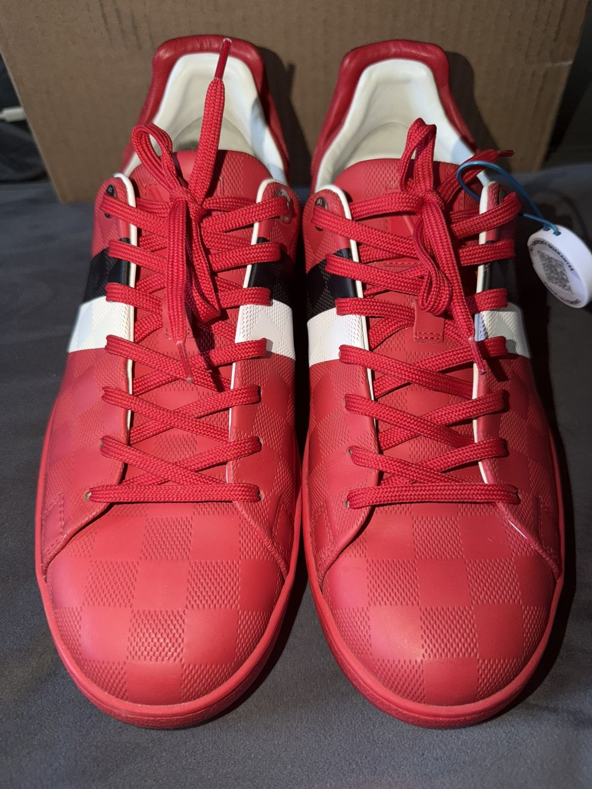 Louis Vuitton Louis Vuitton Red Checkered Front Row Size 8-8.5 US Men’s Size US 8 / EU 41 - 3 Thumbnail