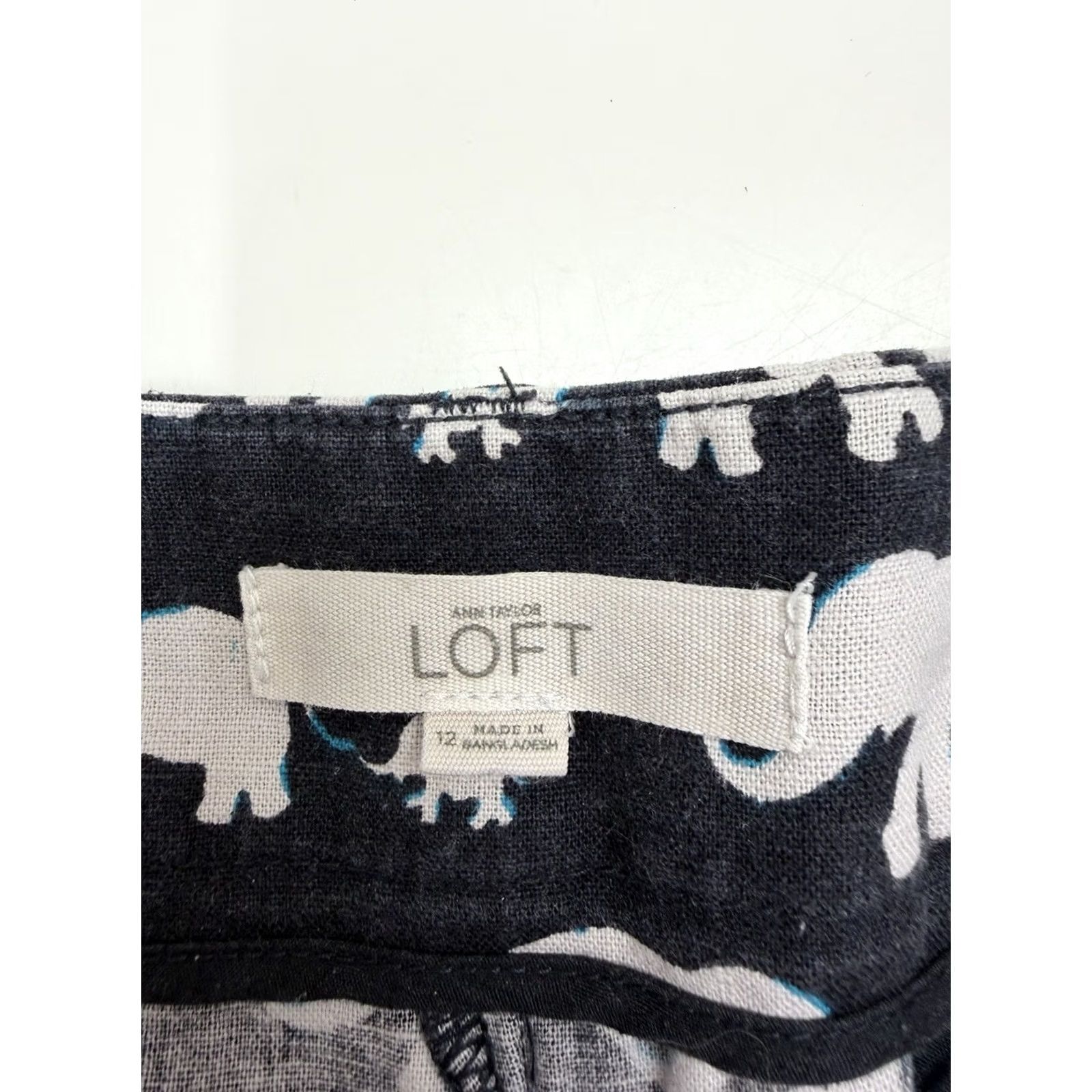 Ann Taylor Ann Taylor Loft Womens Shorts Size 12 Navy Blue Elephant Chino Linen Size 34" / US 12 / IT 48 - 5 Thumbnail