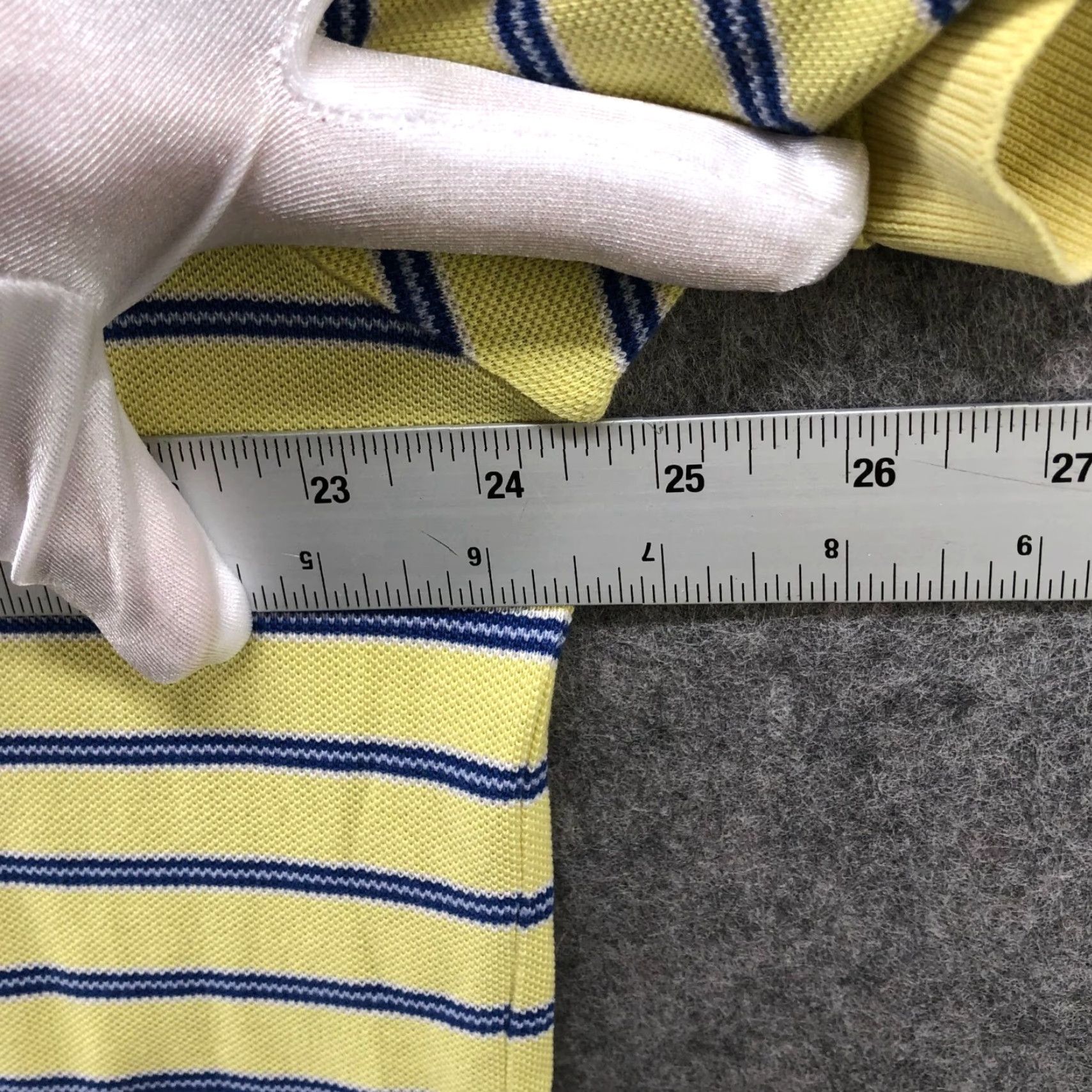 Polo Ralph Lauren Polo Ralph Lauren Polo Shirt Mens XL Short Sleeve Yellow Blue Stripe Pony Logo Shirt Size US XL / EU 56 / 4 - 7 Thumbnail