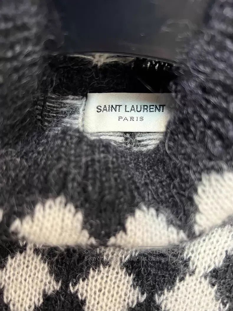 Saint Laurent Paris Saint Laurent Paris Black and White Houndstooth Wool Sweat Size US XS / EU 42 / 0 - 4 Thumbnail