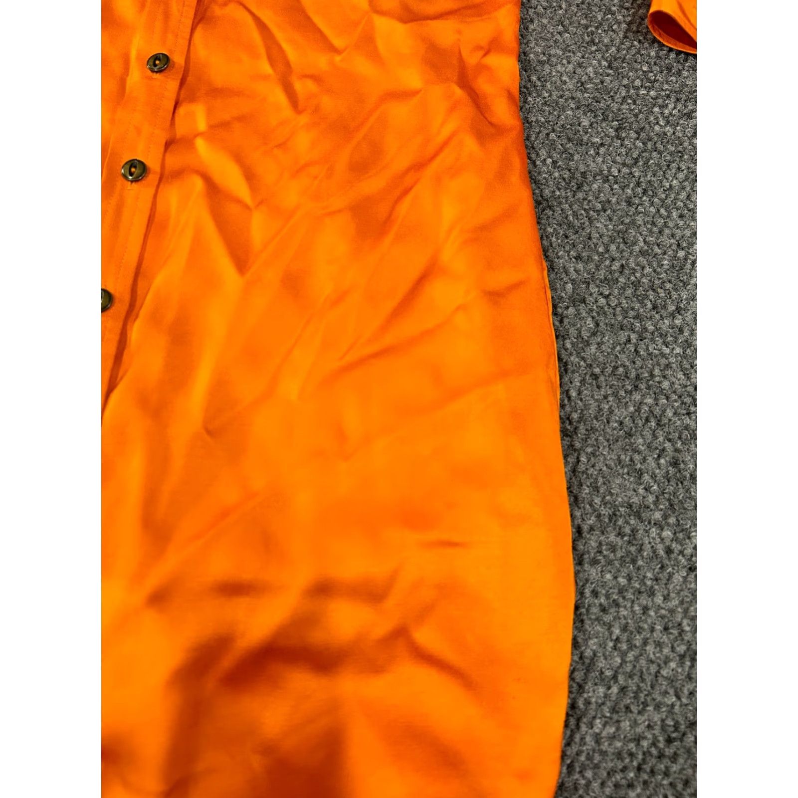 Ralph Lauren Lauren Ralph Lauren Shirt Dress Womens 2 Orange Button Front Long Sleeve Classic Satin Knee Length Vintage No Size XS / US 0-2 / IT 36-38 - 4 Thumbnail