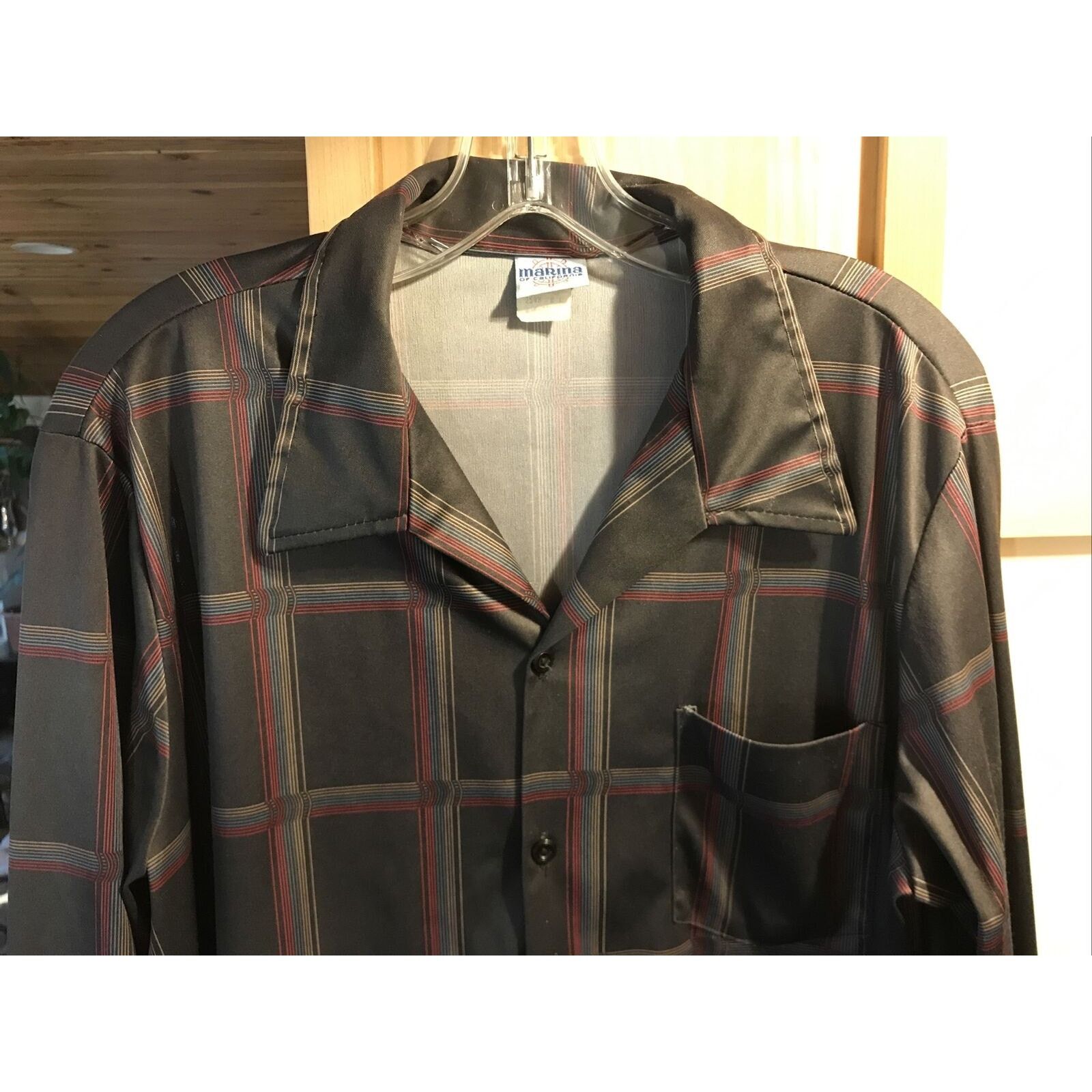 Other Marina of California VTG Mens L Brown Striped LS Poly Shirt Size US L / EU 52-54 / 3 - 7 Thumbnail