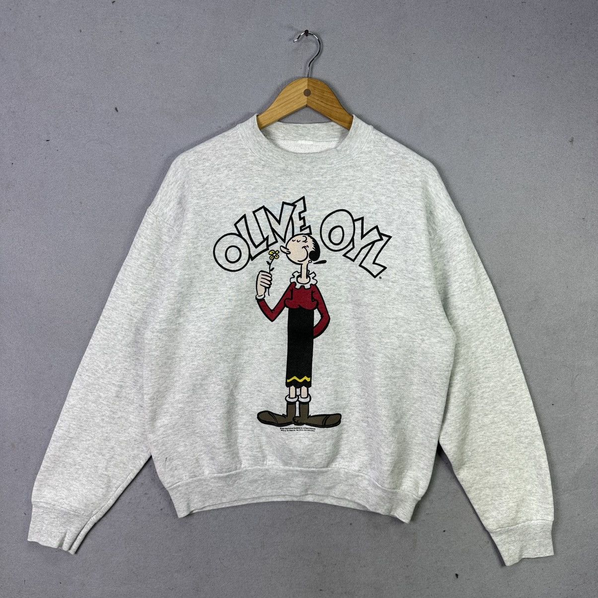 Vintage Vintage 1993 Popeye Olive Oyl Sweatshirt Made in USA Size US L / EU 52-54 / 3 - 1 Thumbnail