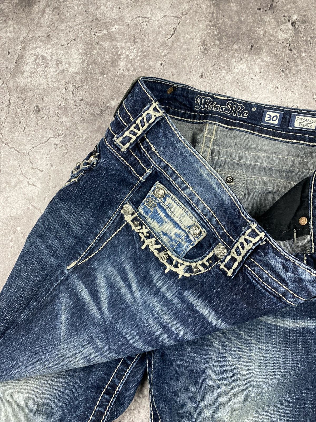 Affliction × Japanese Brand × Miss Me crazy vintage y2k affliction style miss me jeans Japan denim Size 30" / US 8 / IT 44 - 4 Thumbnail