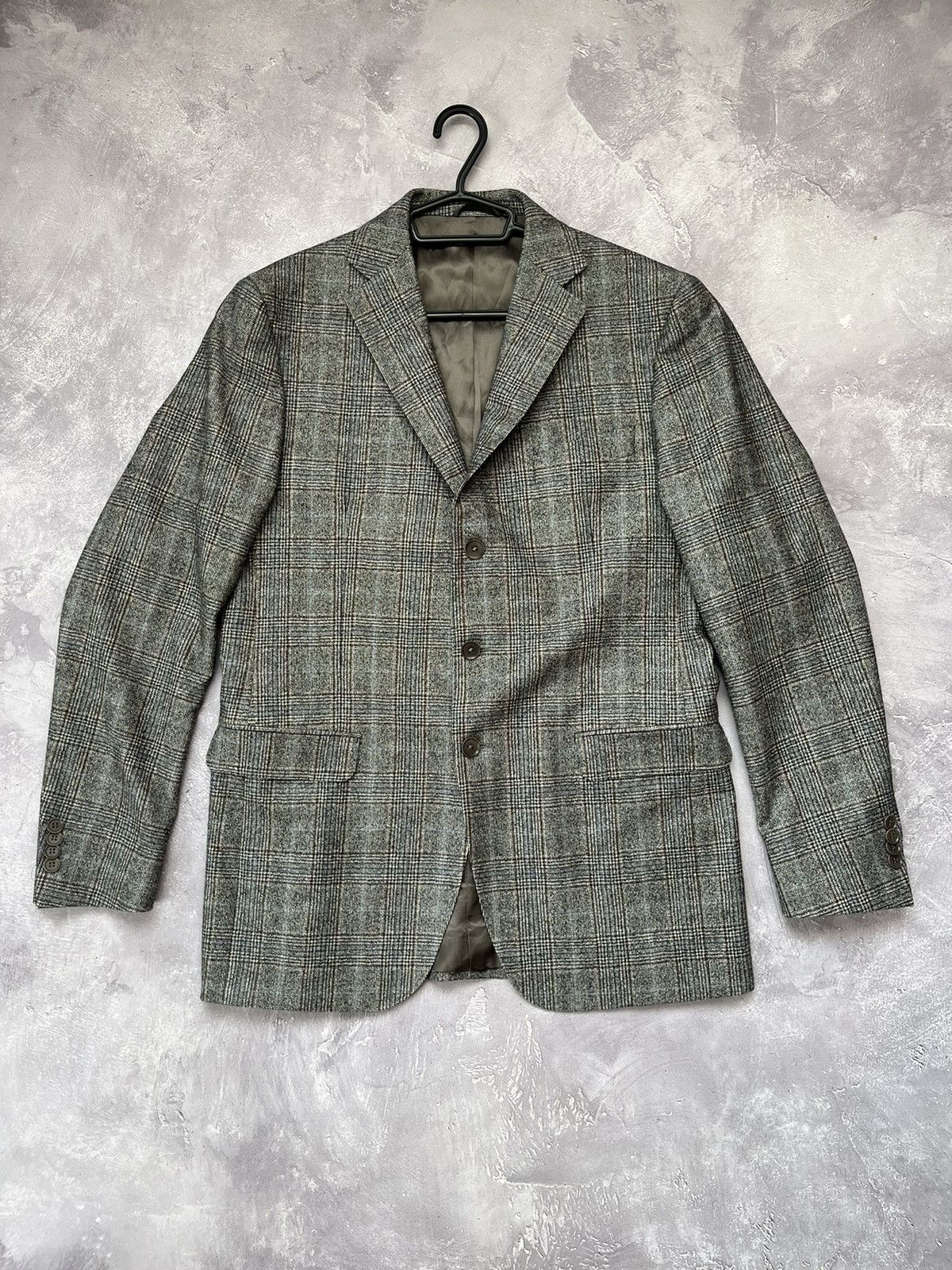 Boggi Boggi Milano x Fratelli Tallia Napoli Checkered Wool Blazer Size 50R - 1 Thumbnail
