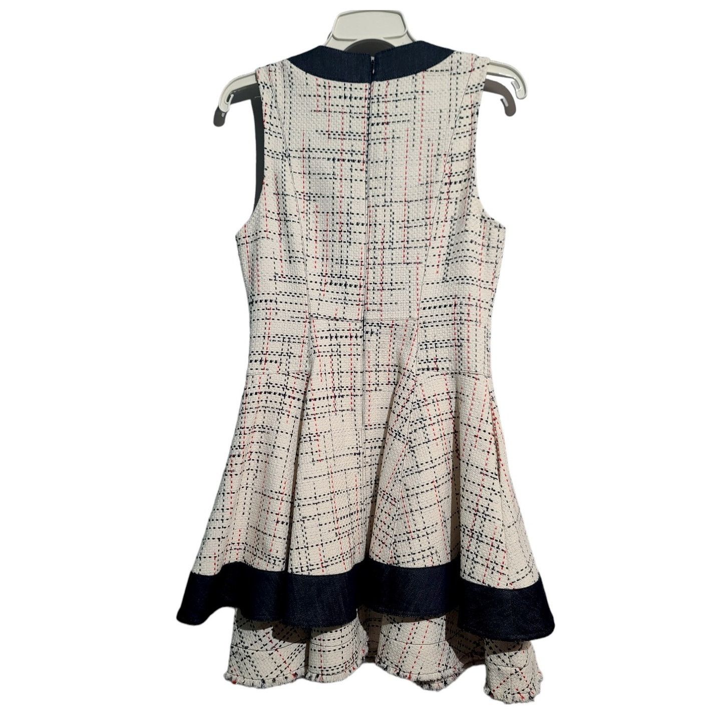 Derek Lam 10 Crossbody Tweed Denim Fit Flare Dress