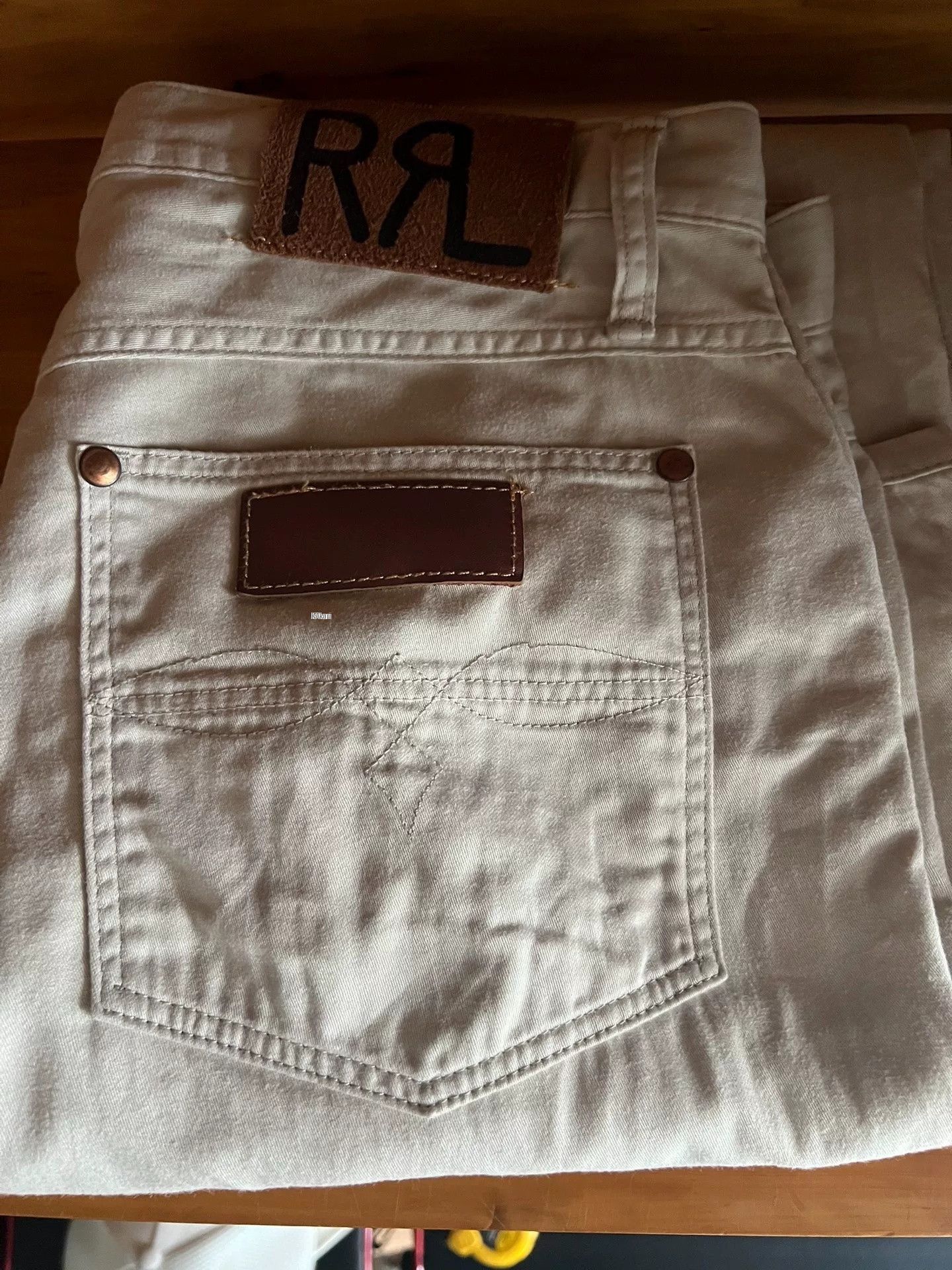 RRL Ralph Lauren RRL Double RL Beige Denim Jeans Size US 31 - 8 Thumbnail