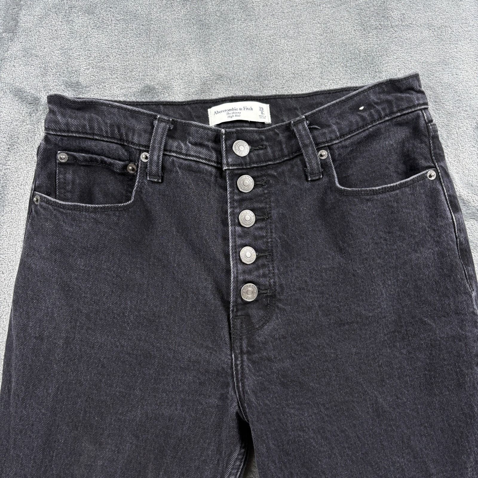 Abercrombie & Fitch Abercrombie Fitch Skinny High Rise Jeans Womens 29 8S Black Size 29" - 3 Thumbnail