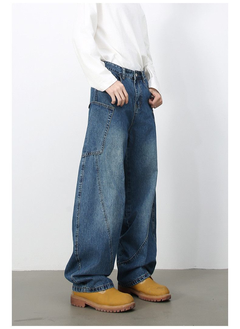 Japanese Brand × Jean Men's loose retro distressed gallery trendy scimitar jeans Size US 32 / EU 48 - 3 Thumbnail