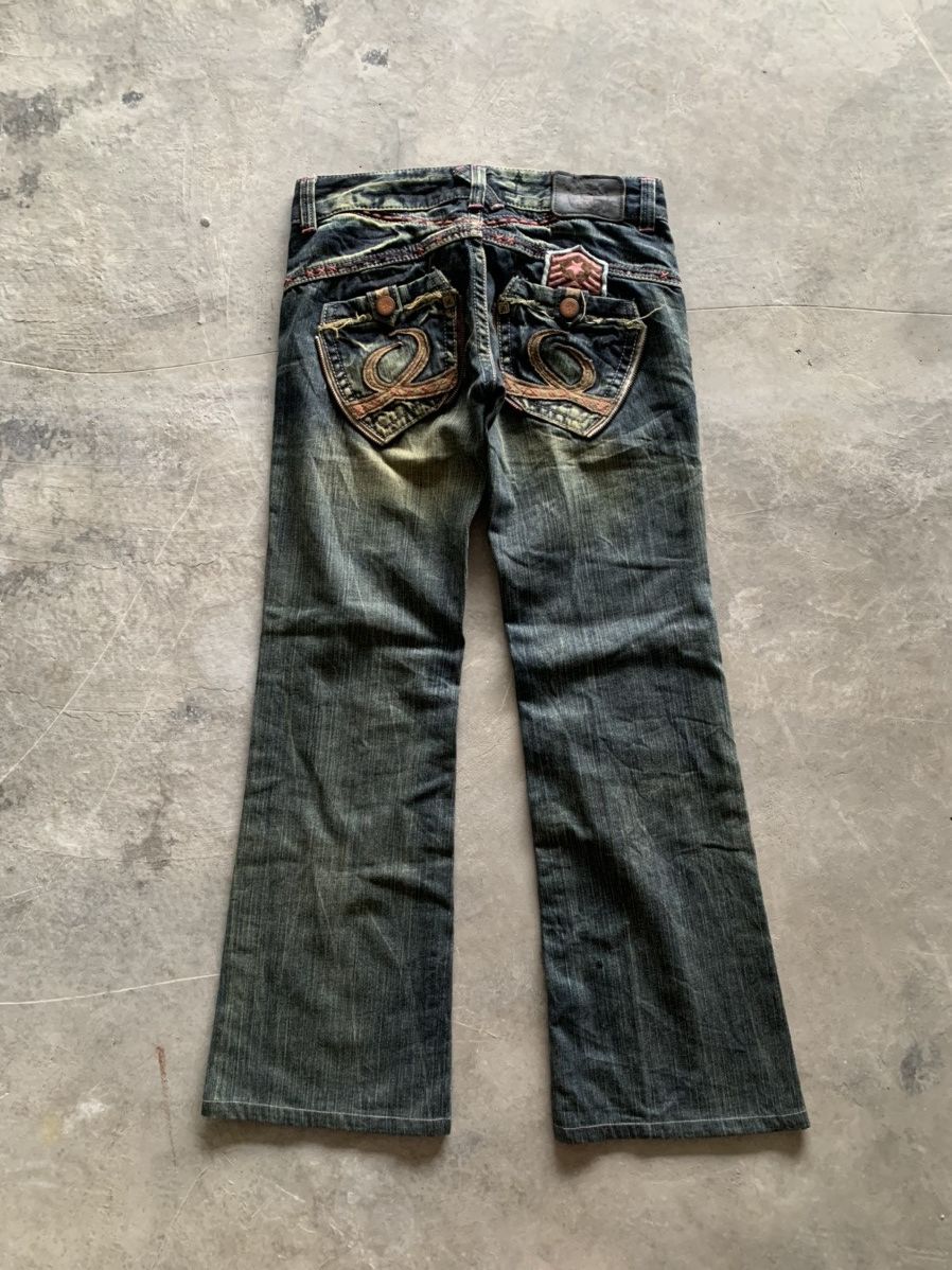 If Six Was Nine y2k rusty flare riobera jeans spellout embroidery hi-rise Size US 30 / EU 46 - 2 Thumbnail