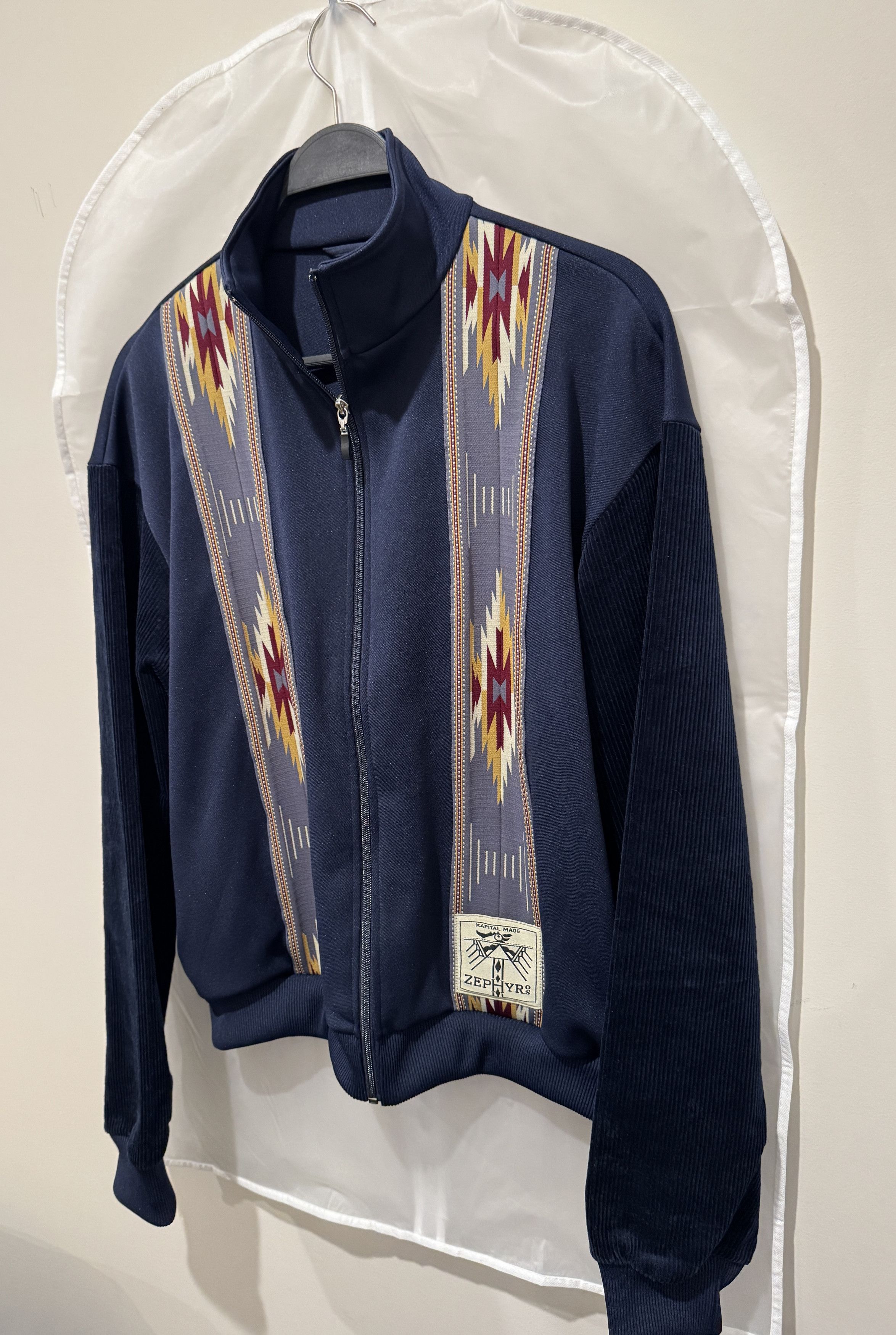 Kapital SMOOTH JERSEY KOCHI & ZEPHYR TRACK JACKET NAVY SIZE 3 LARGE Size US L / EU 52-54 / 3 - 5 Thumbnail