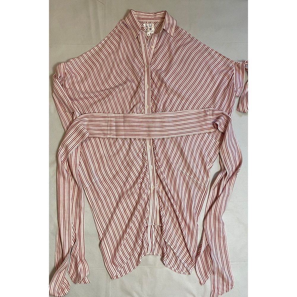 Other New LOVE By Tracey Wilson Mourning Button Front Striped Dre Size S / US 4 / IT 40 - 6 Thumbnail