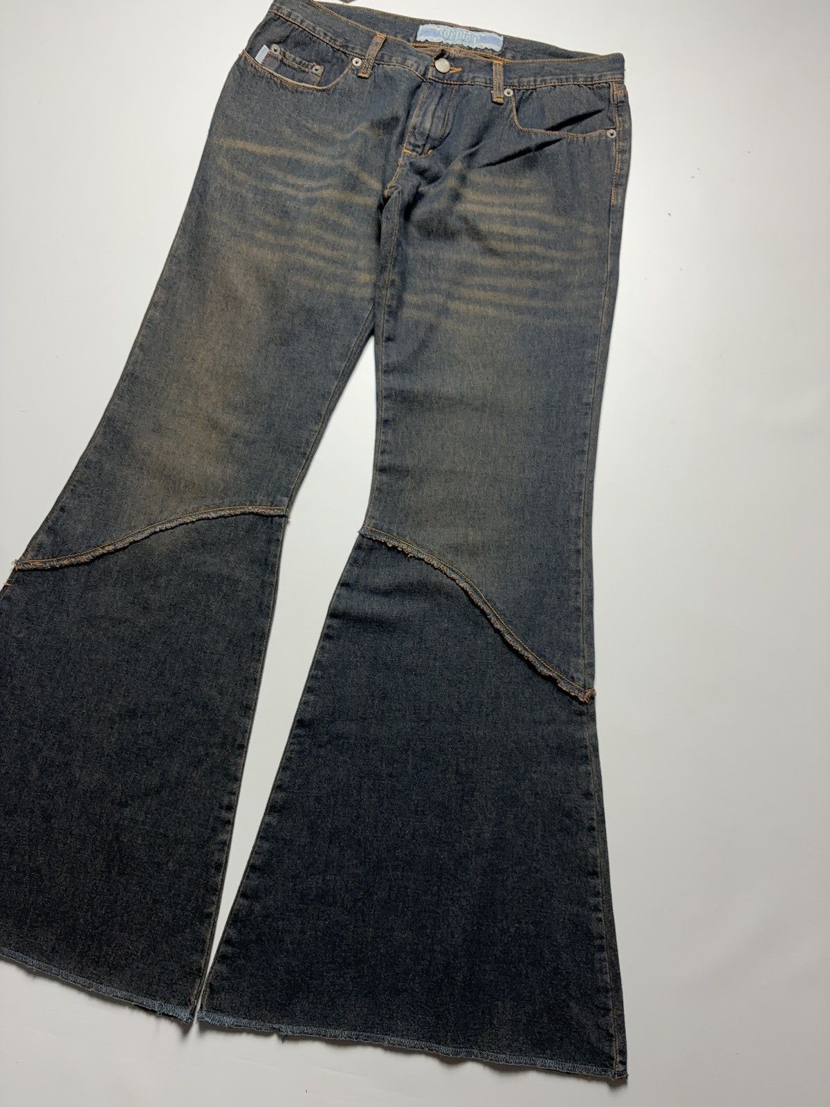 Vintage Vintage washed flared wide jeans denim pants 90s style Size 28" / US 6 / IT 42 - 4 Thumbnail