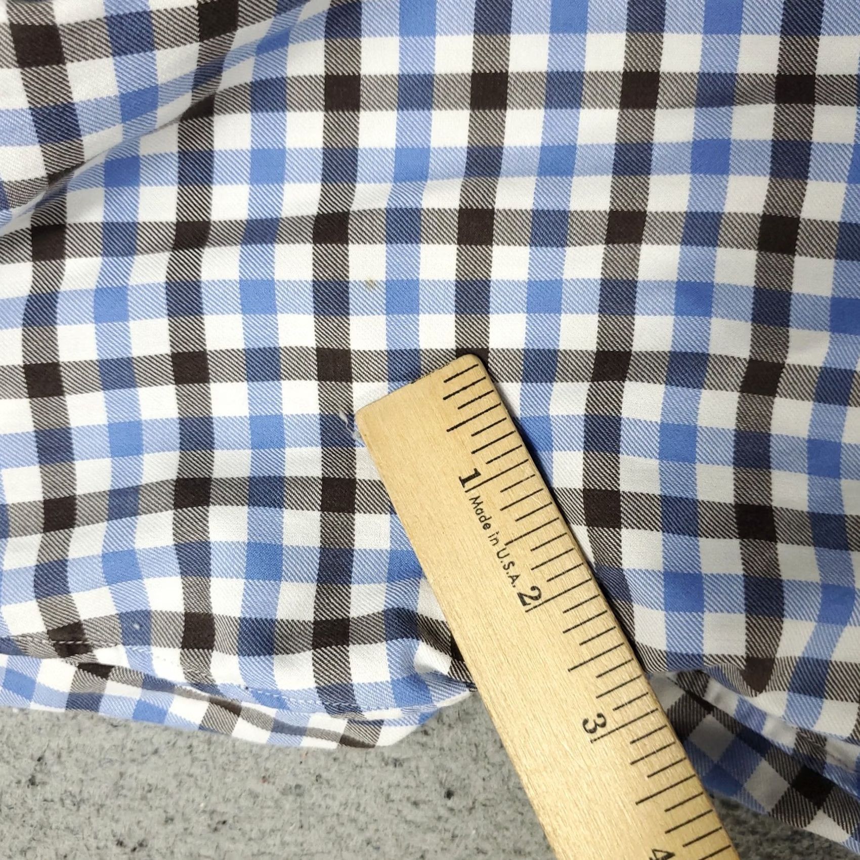 Faconnable Faconnable Shirt Mens Large Blue Check Casual Button Up Long Sleeve Size US L / EU 52-54 / 3 - 4 Thumbnail