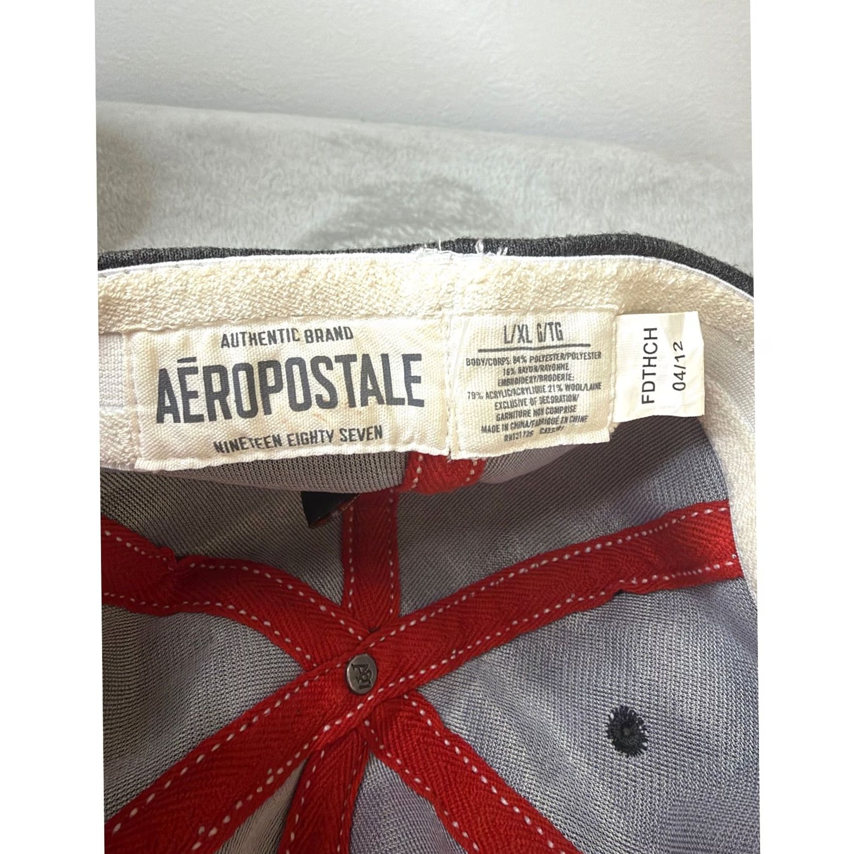 Aeropostale Aeropostale Hat Gray L/XL New York Est 87 Embroidered Tek Flex Cap Mens Size ONE SIZE - 5 Thumbnail