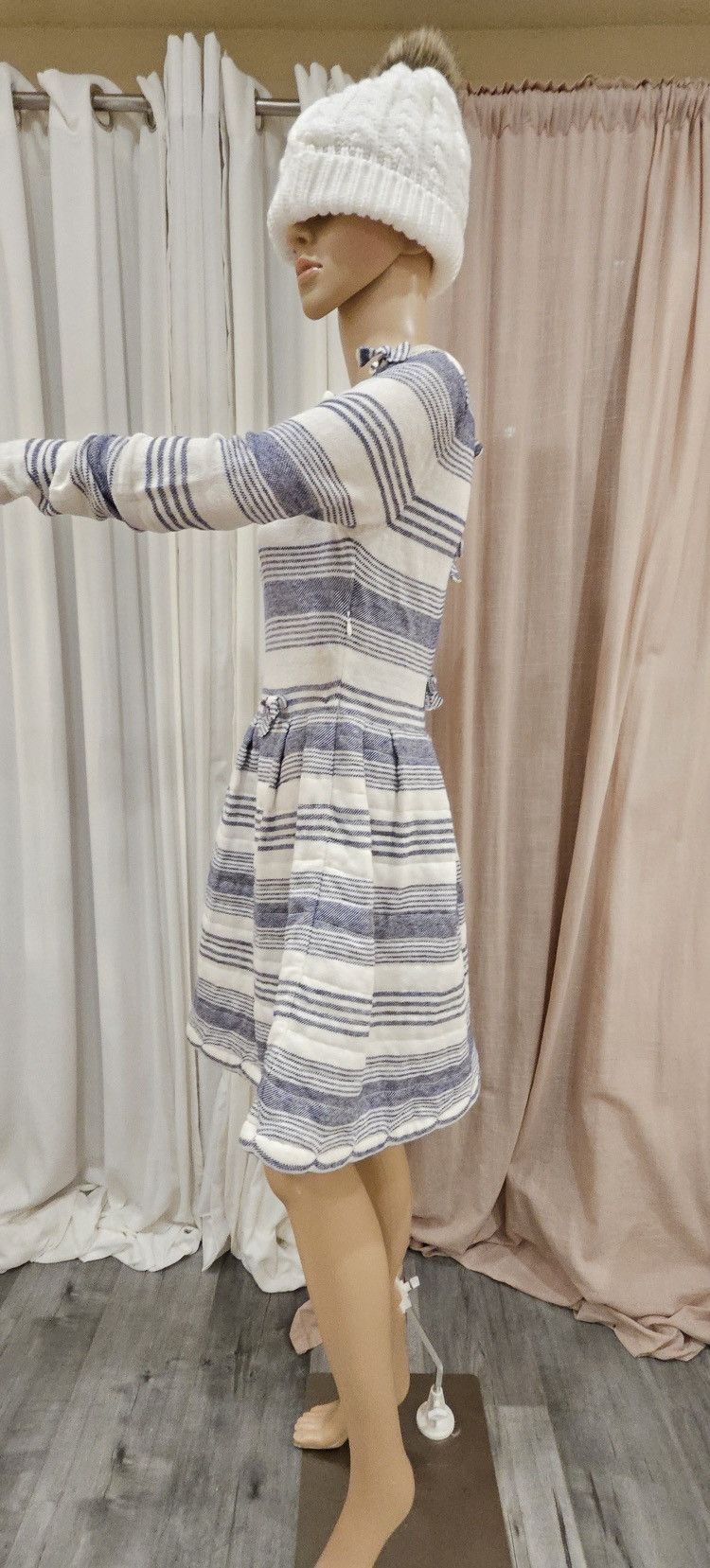 RED Valentino × Vintage Red Valentino Garavani Bow Tie Stripe Pattern Linen Dress Size S / US 4 / IT 40 - 11 Thumbnail