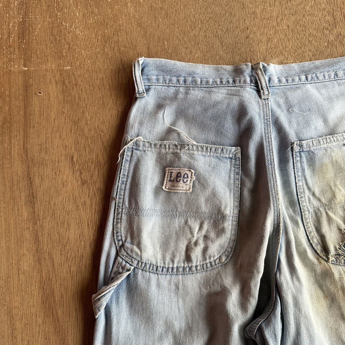 Japanese Brand VTG LEE DISTRESSED DENIM TALON RUSTY DIRTY JEANS BAGGY PANTS Size US 27 - 15 Thumbnail