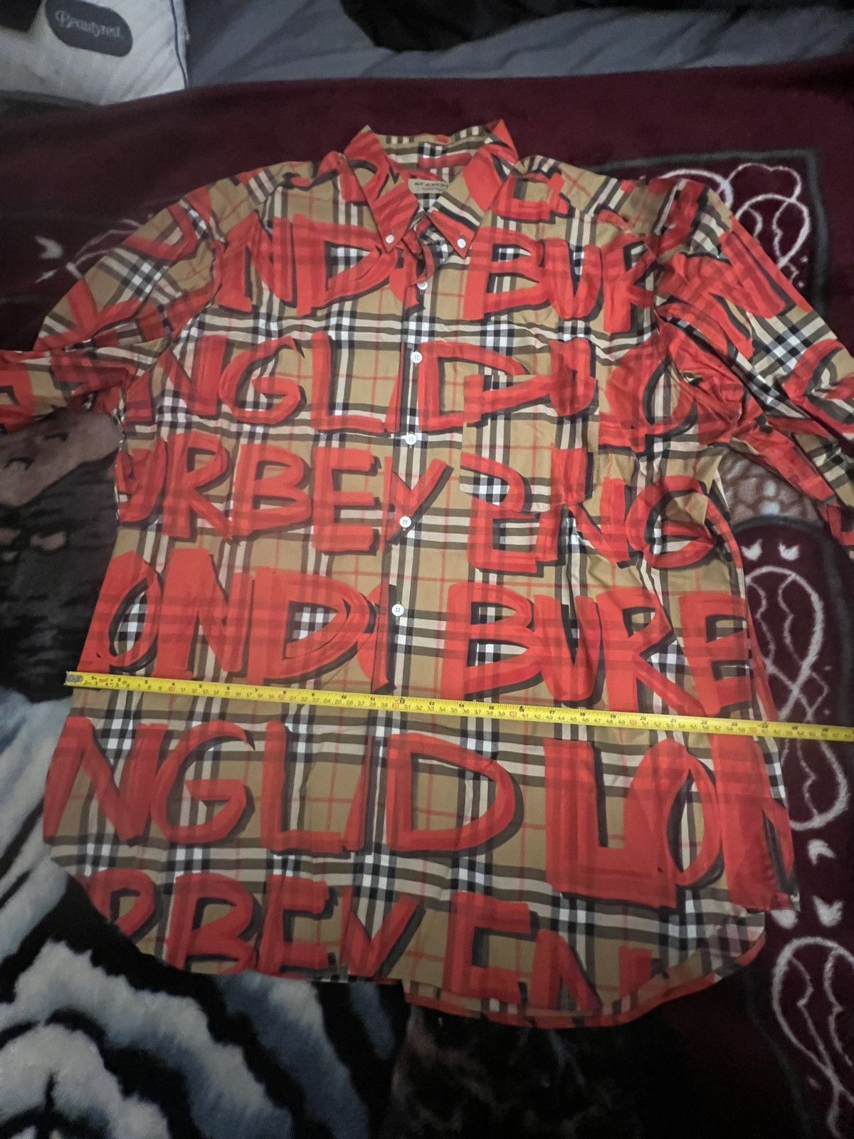 Burberry Burberry Graffiti Long Sleeve Button Up Size US XL / EU 56 / 4 - 5 Thumbnail